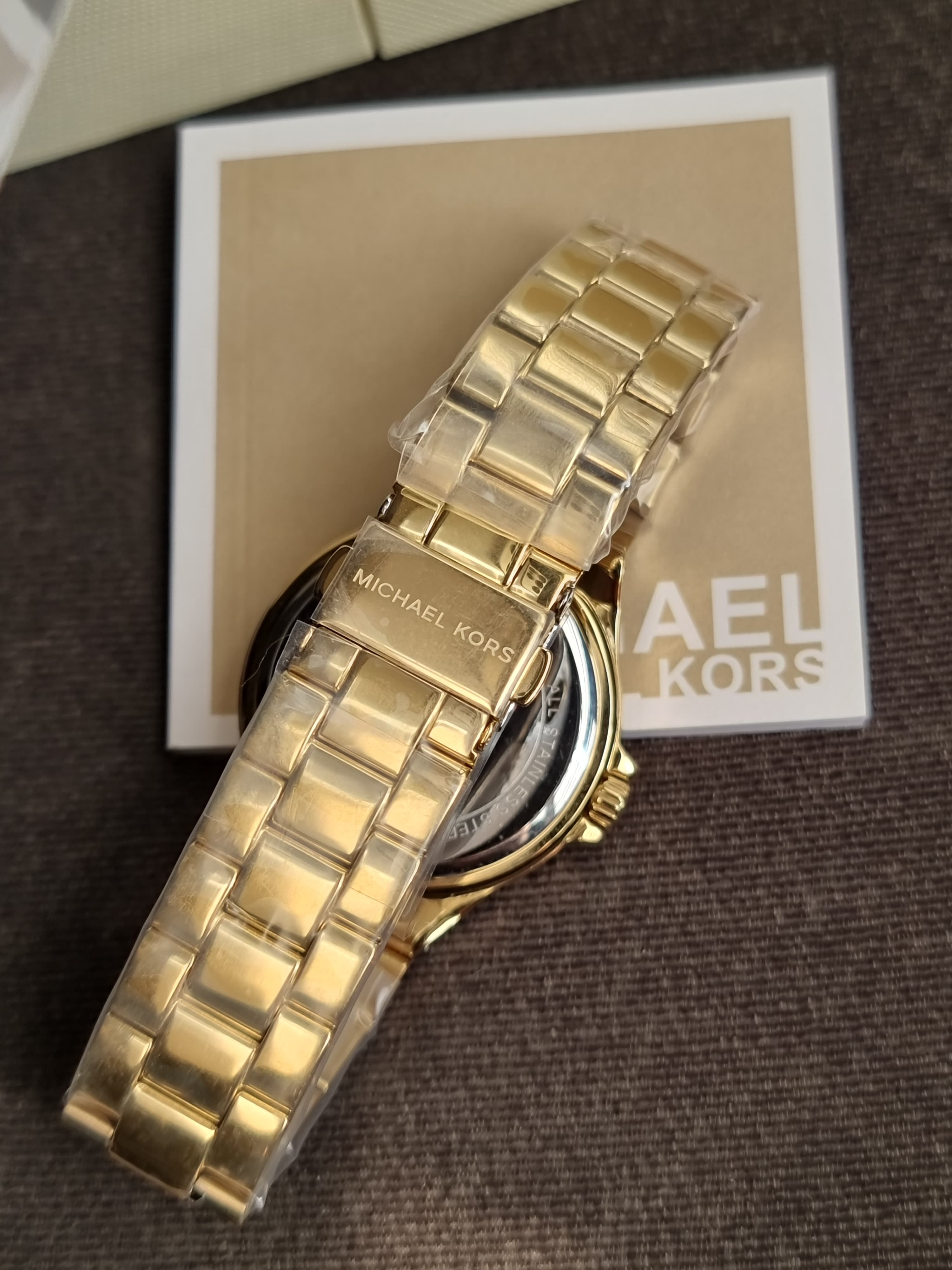Michael Kors Lennox Gold Stainless Steel Gold Dial Quartz Watch for Ladies - MK7229