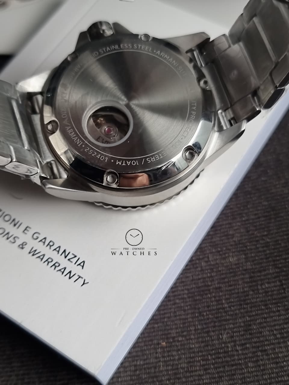 Emporio Armani Men’s Automatic Silver Stainless Steel Green Dial 42mm Watch AR60061