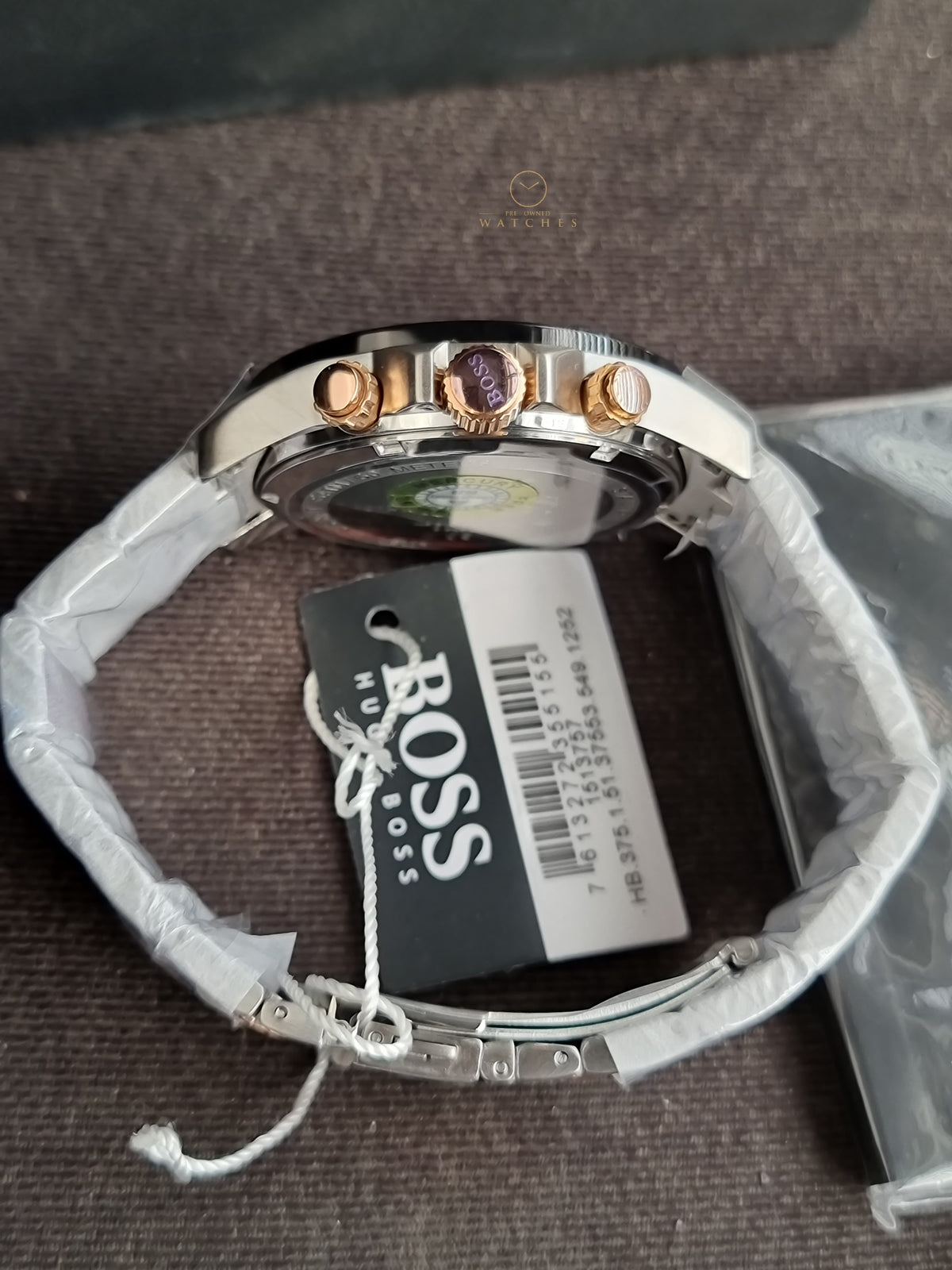 Hugo Boss Hero Two-Tone Stainless Steel Black 45mm Dial Chronograph Quartz Watch for Gents - 1513757