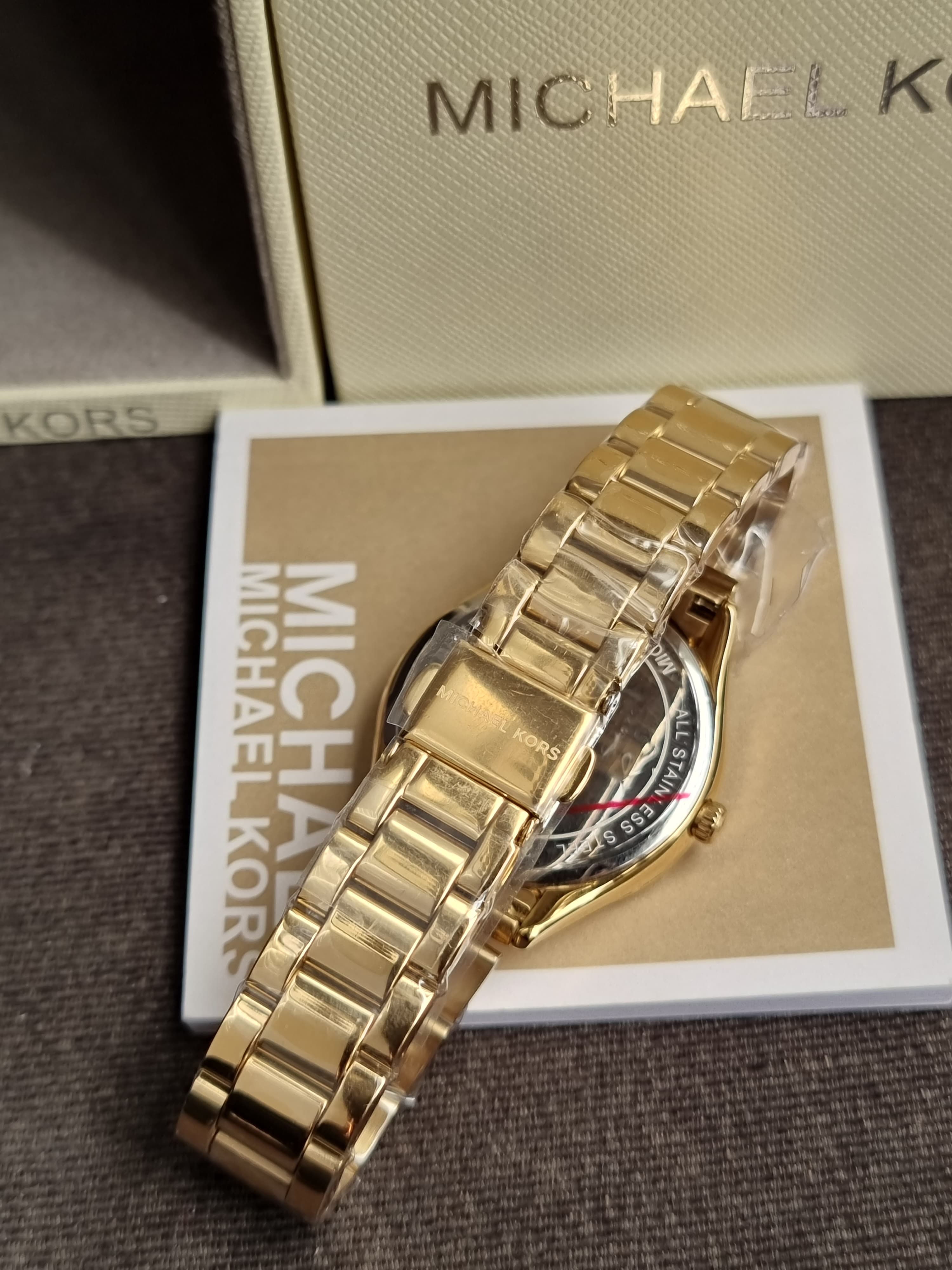 Michael Kors Gold Stainless Steel Green Dial Quartz 33mm Women's Watch MK4737