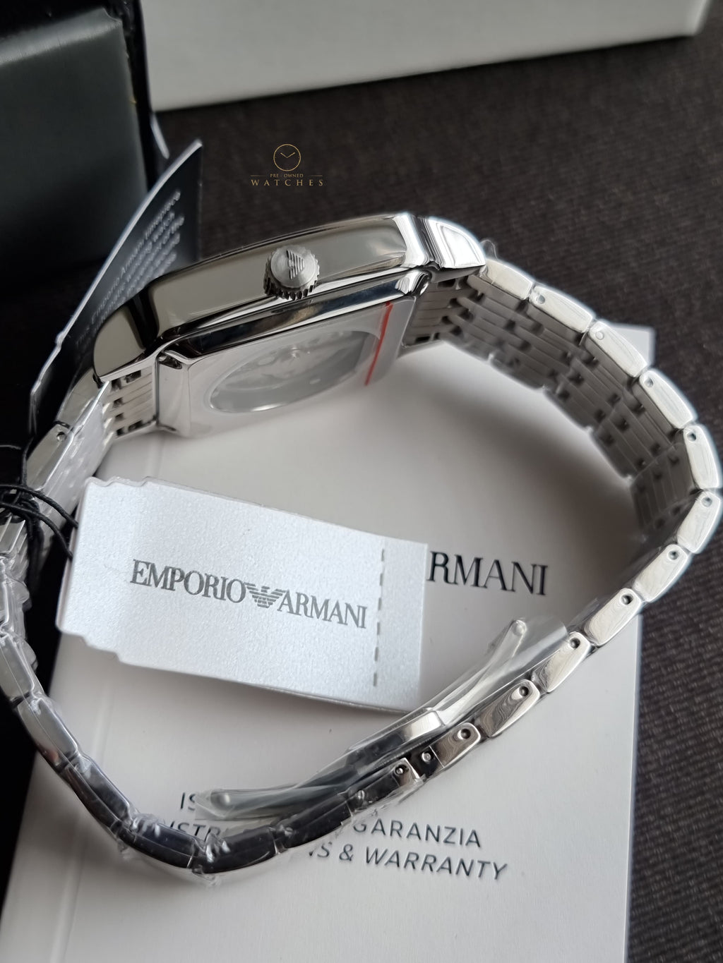 Emporio Armani Meccanico Automatic Green 32×48mm Dial Silver Watch For Men - AR60067