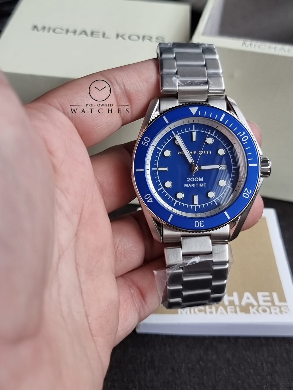 Michael Kors Maritime Blue Dial Stainless Steel Strap Men’s Watch MK9160
