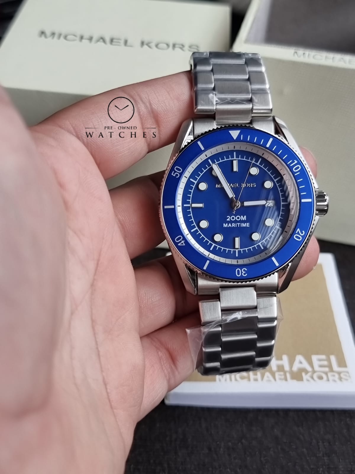 Michael Kors Maritime Blue Dial Stainless Steel Strap Men’s Watch MK9160