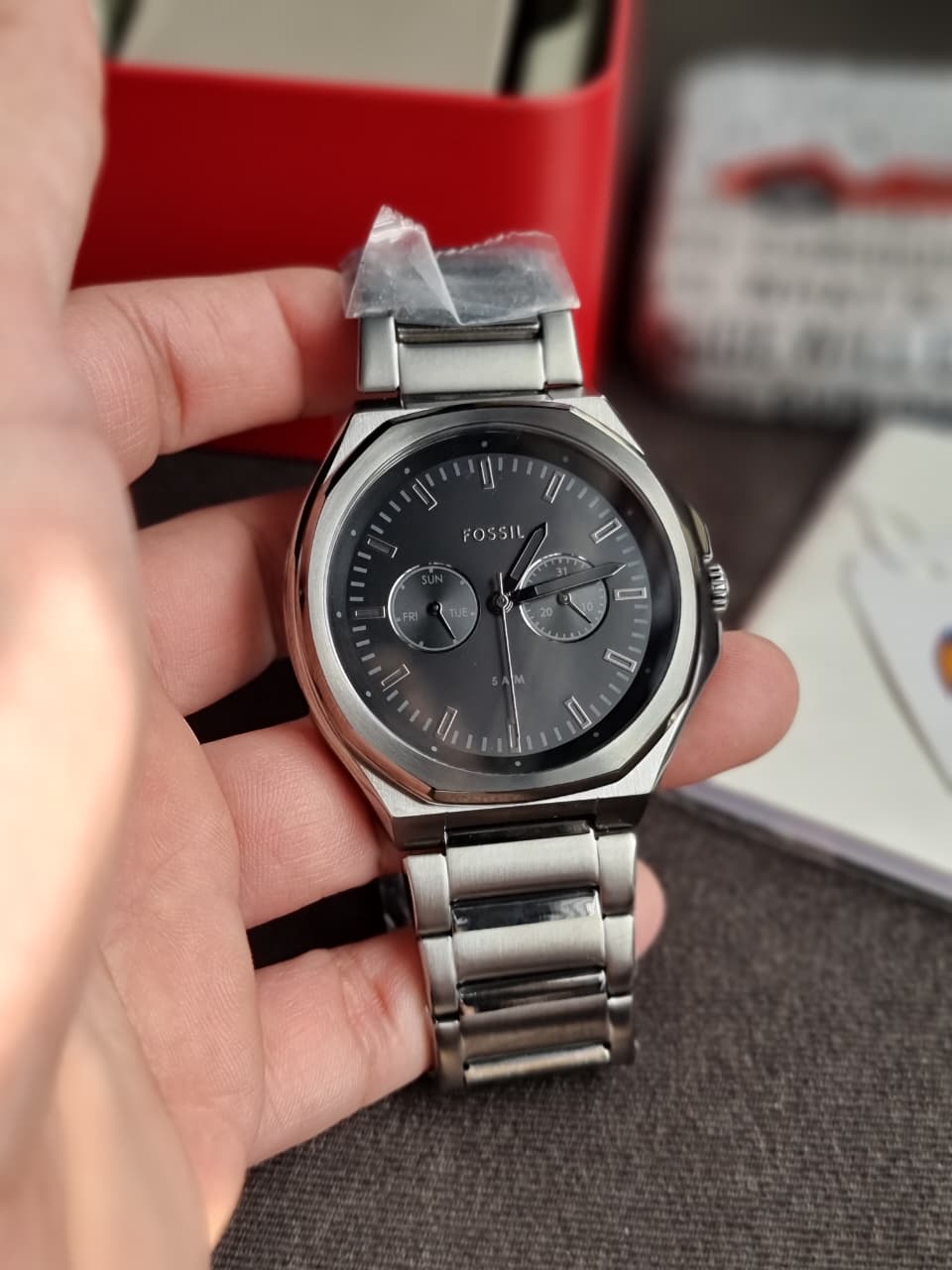 Fossil Evanston Multifunction Gunmetal Stainless Steel Men's Watch-BQ2609
