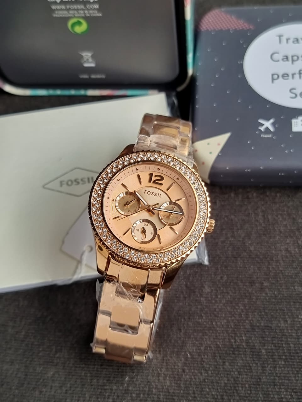 Fossil Stella Quartz Stainless Steel Multifunction Women's Watch - ES3590