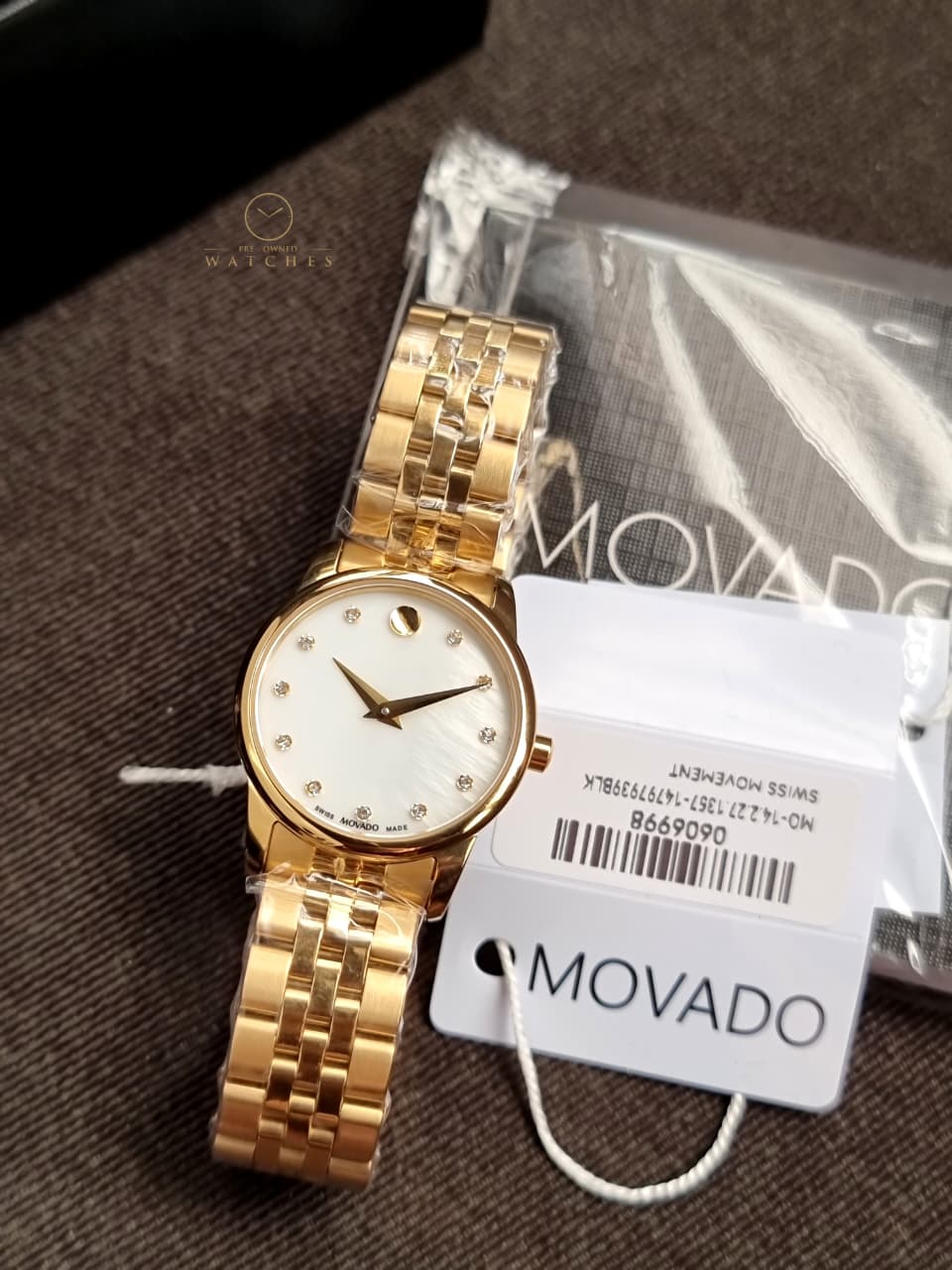 Movado Women’s Quartz Swiss Made Stainless Steel Mother of pearl Dial 28mm Watch 0606998