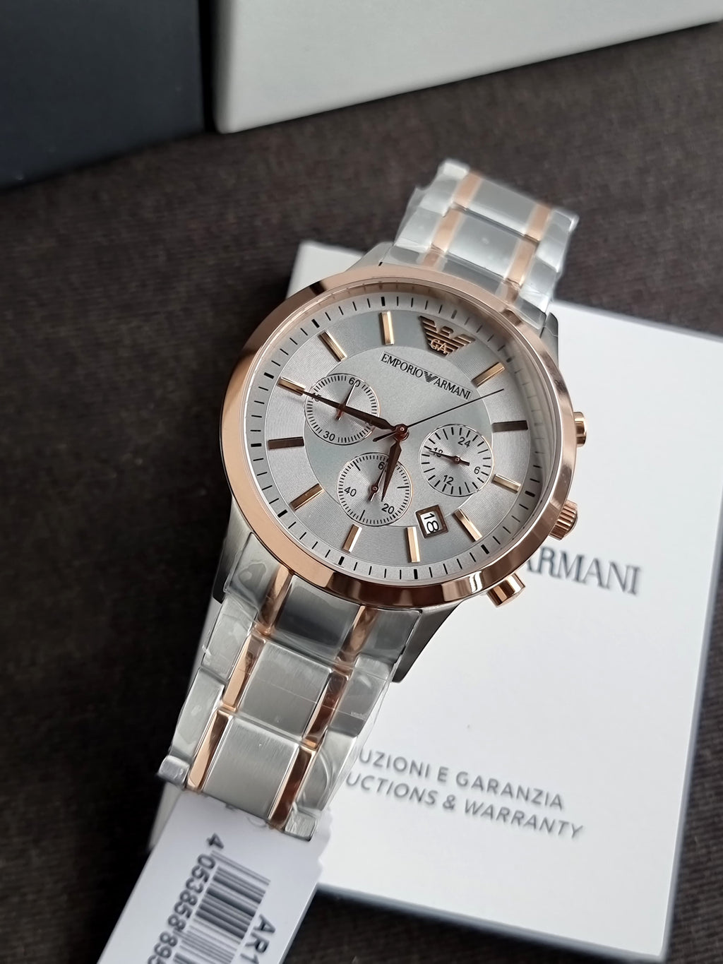Emporio Armani Men’s Quartz Stainless Steel Gray Dial 43mm Watch AR11077