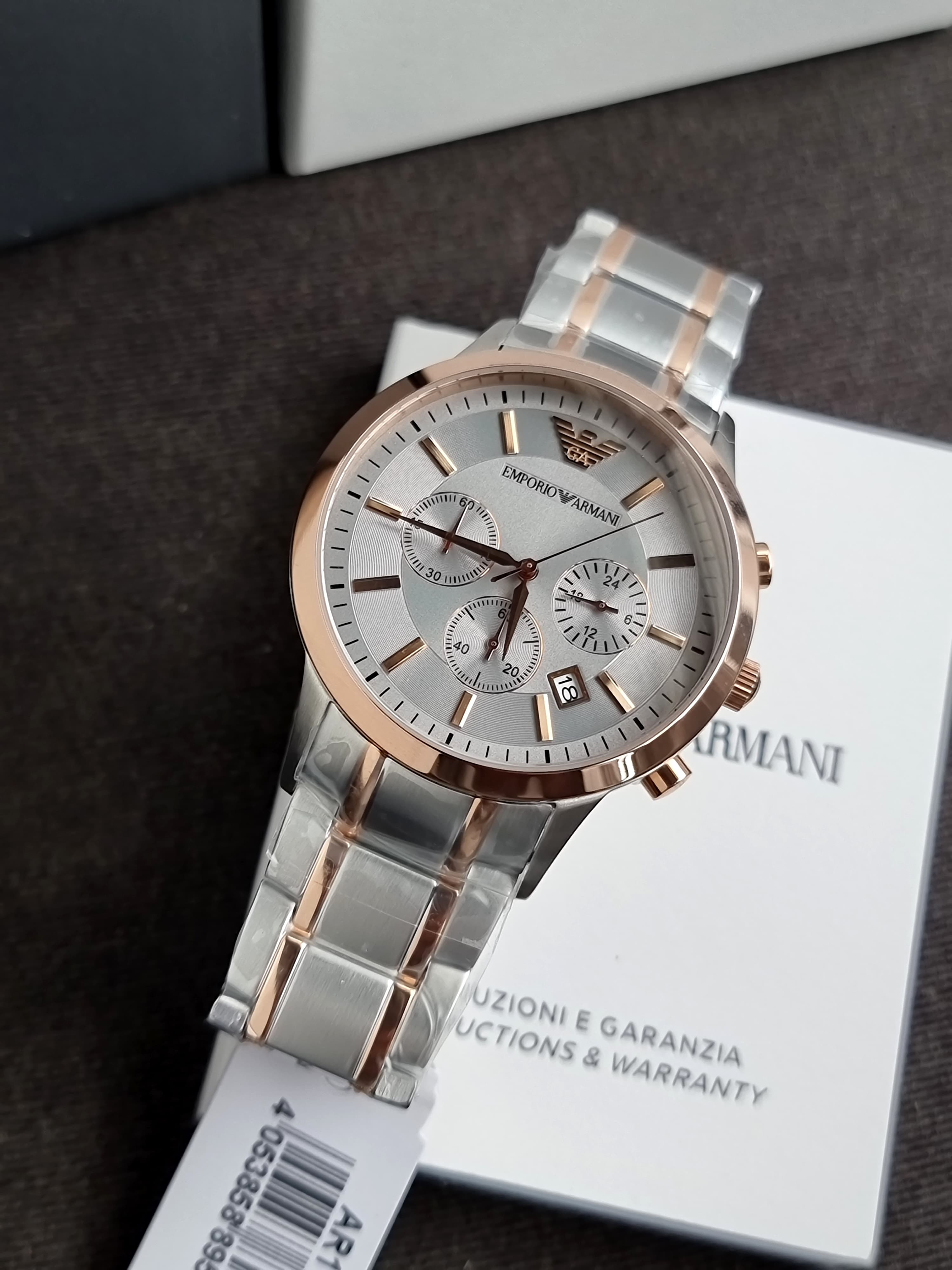 Emporio Armani Men’s Quartz Stainless Steel Gray Dial 43mm Watch AR11077
