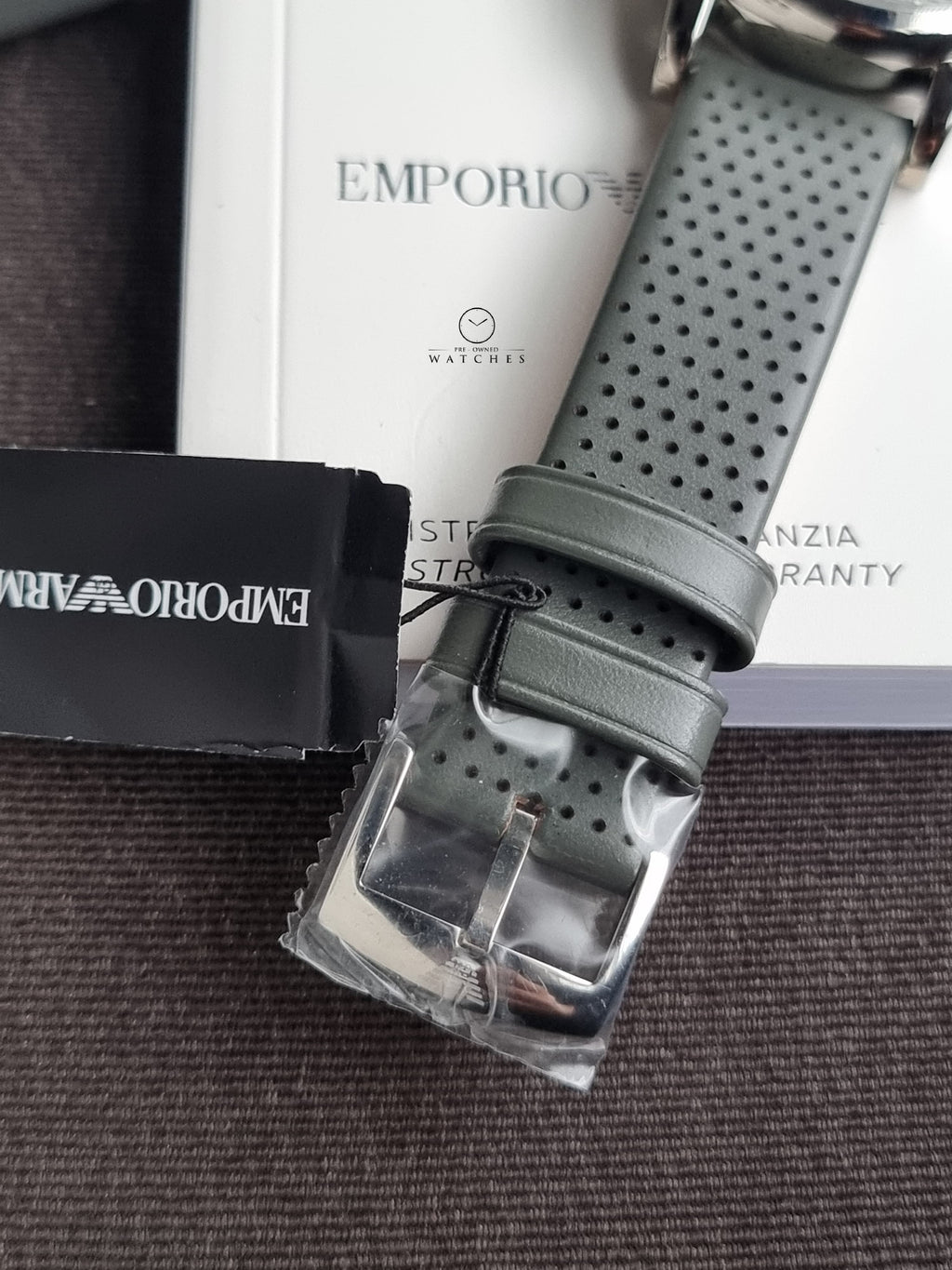 Emporio Armani Men’s Chronograph Quartz Leather Strap Grey Dial 41mm Watch AR1735