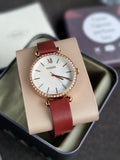 Fossil Tillie Three-Hand 36mm Maroon Leather Watch
-BQ3968