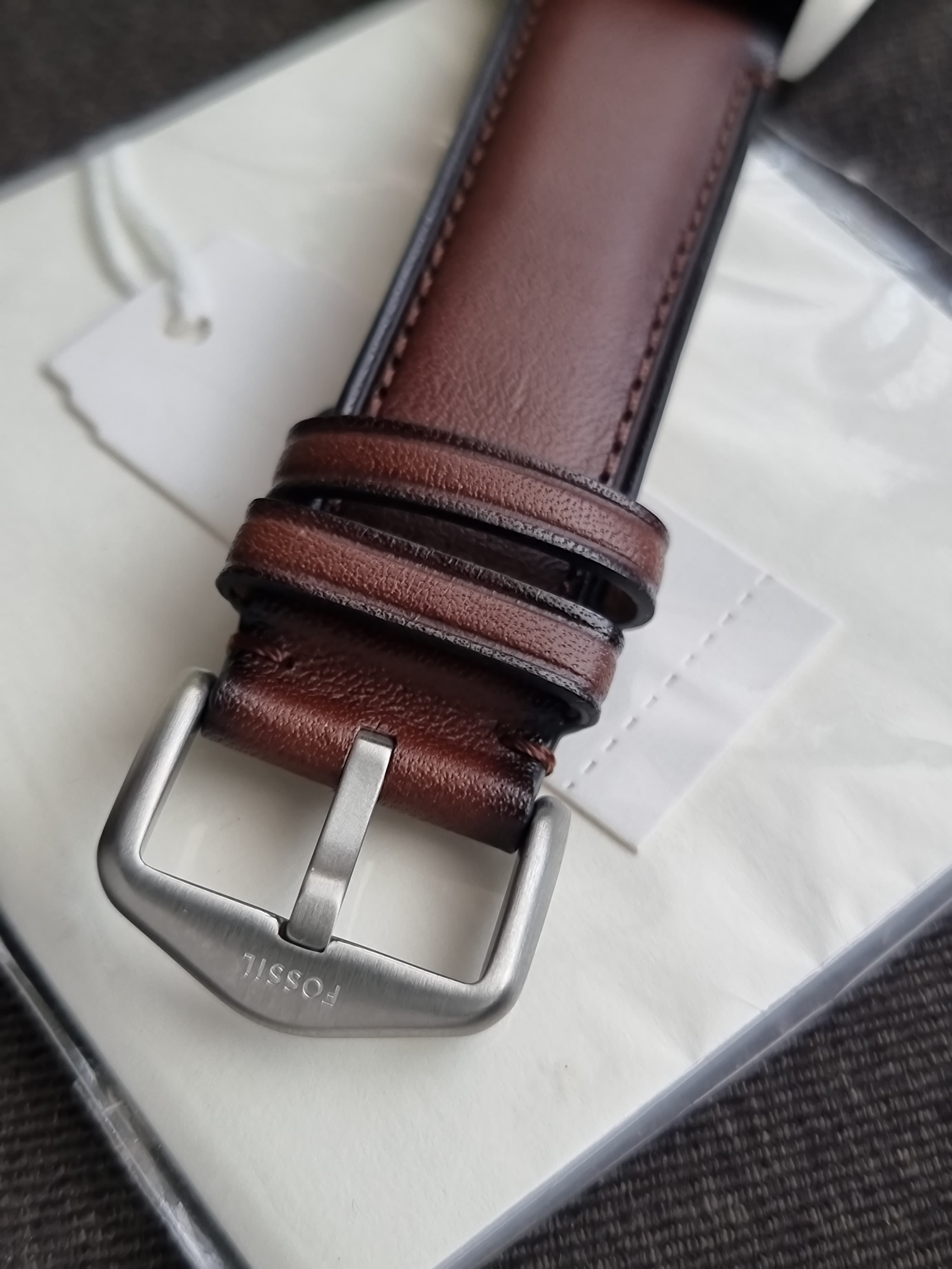 Fossil Pearson Brown Quartz 42mm Dial Leather Watch FS6137