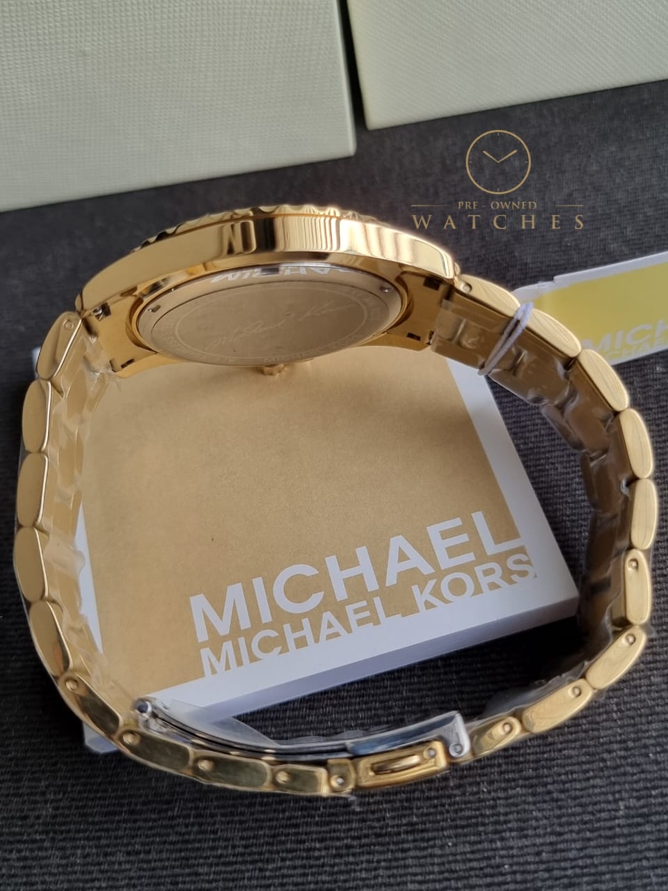 Michael Kors Men’s Quartz Gold Stainless Steel Black Dial 40mm Watch MK9078