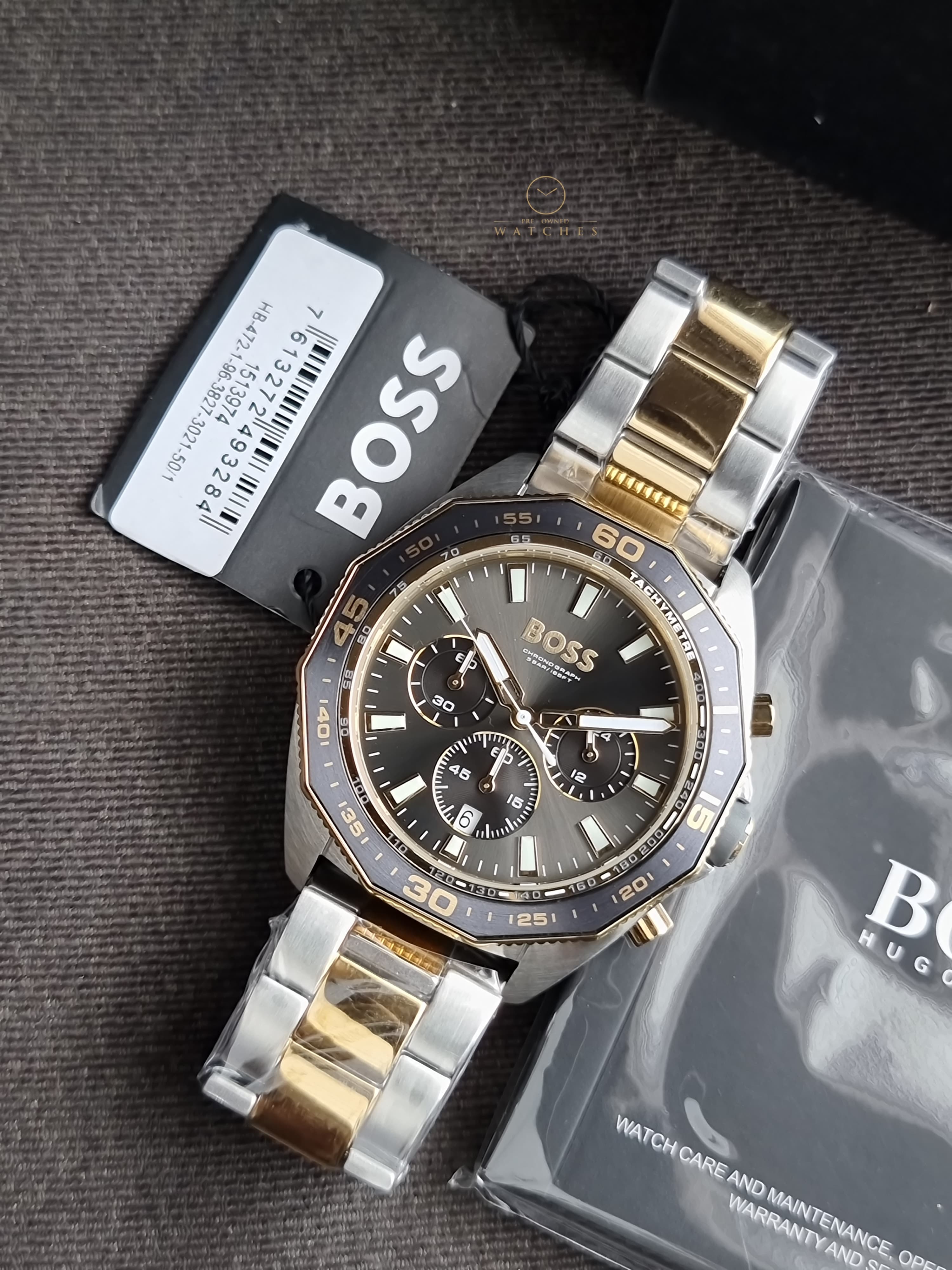 HUGO BOSS Energy Two-tone Stainless Steel Grey Dial Chronograph Quartz Watch for Gents - 1513974
