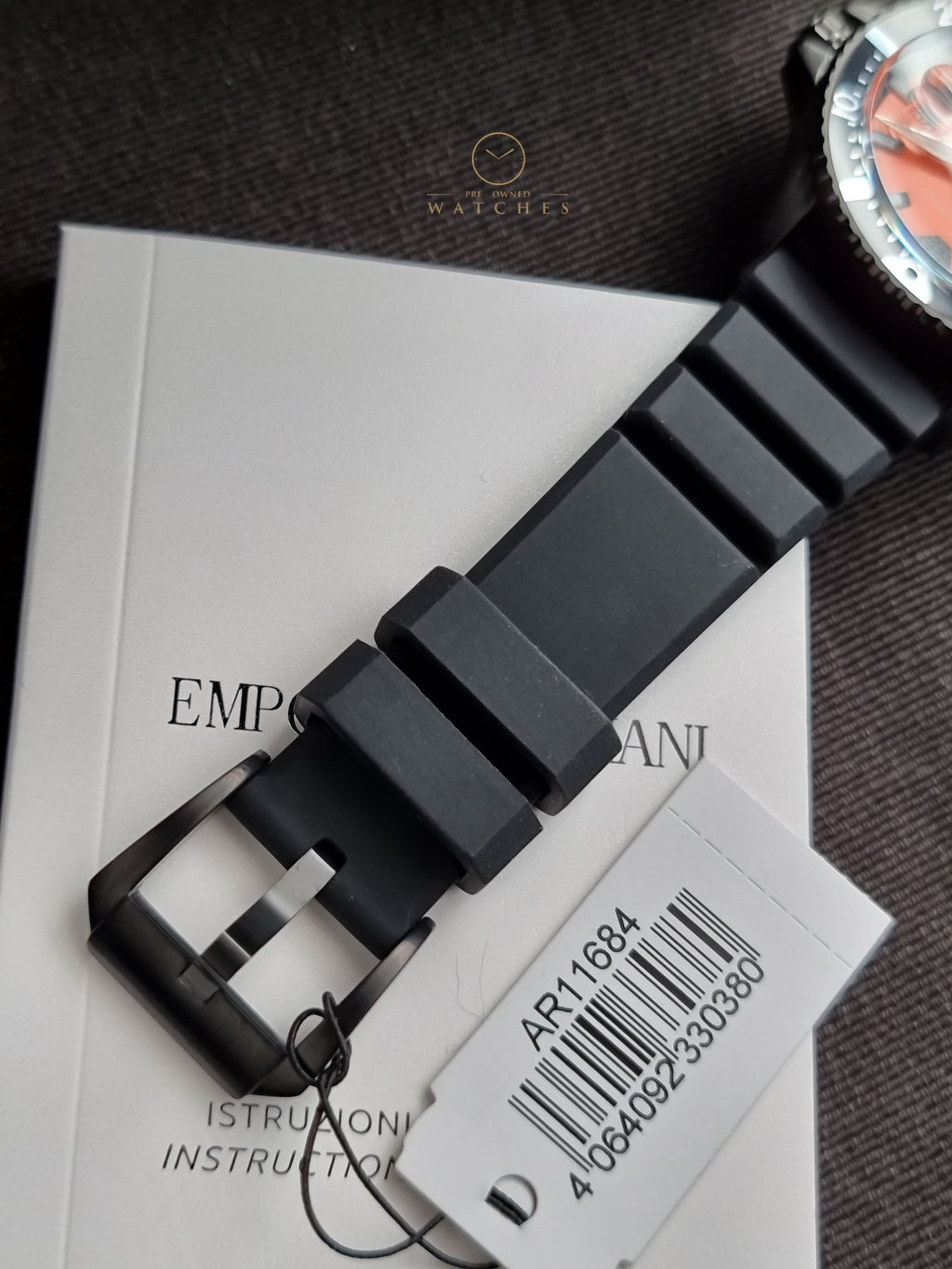 Emporio Armani Black Quartz Silicone Watch AR11684