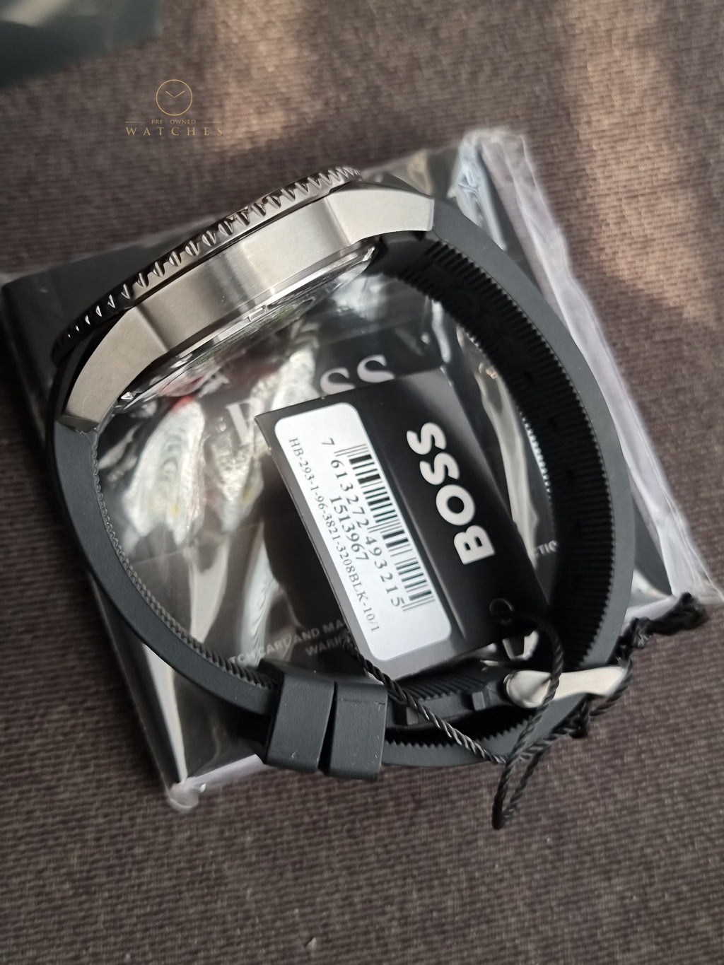 Hugo Boss Admiral Black Silicone Strap Green 46mm Dial Chronograph Quartz  Men's Watch 1513967