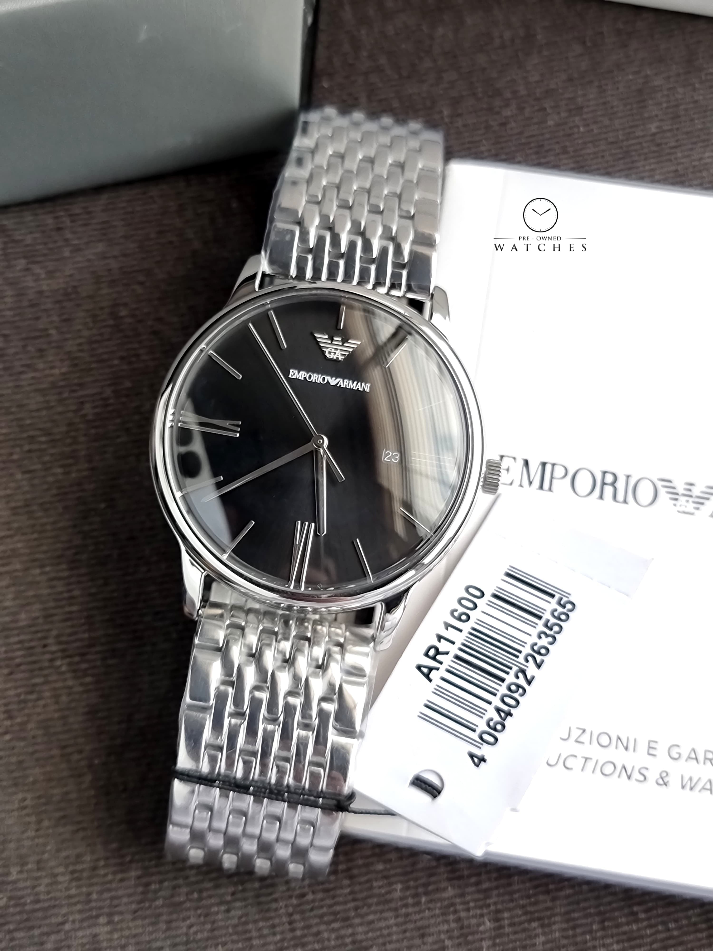 Emporio Armani Silver 42mm Watch AR11600