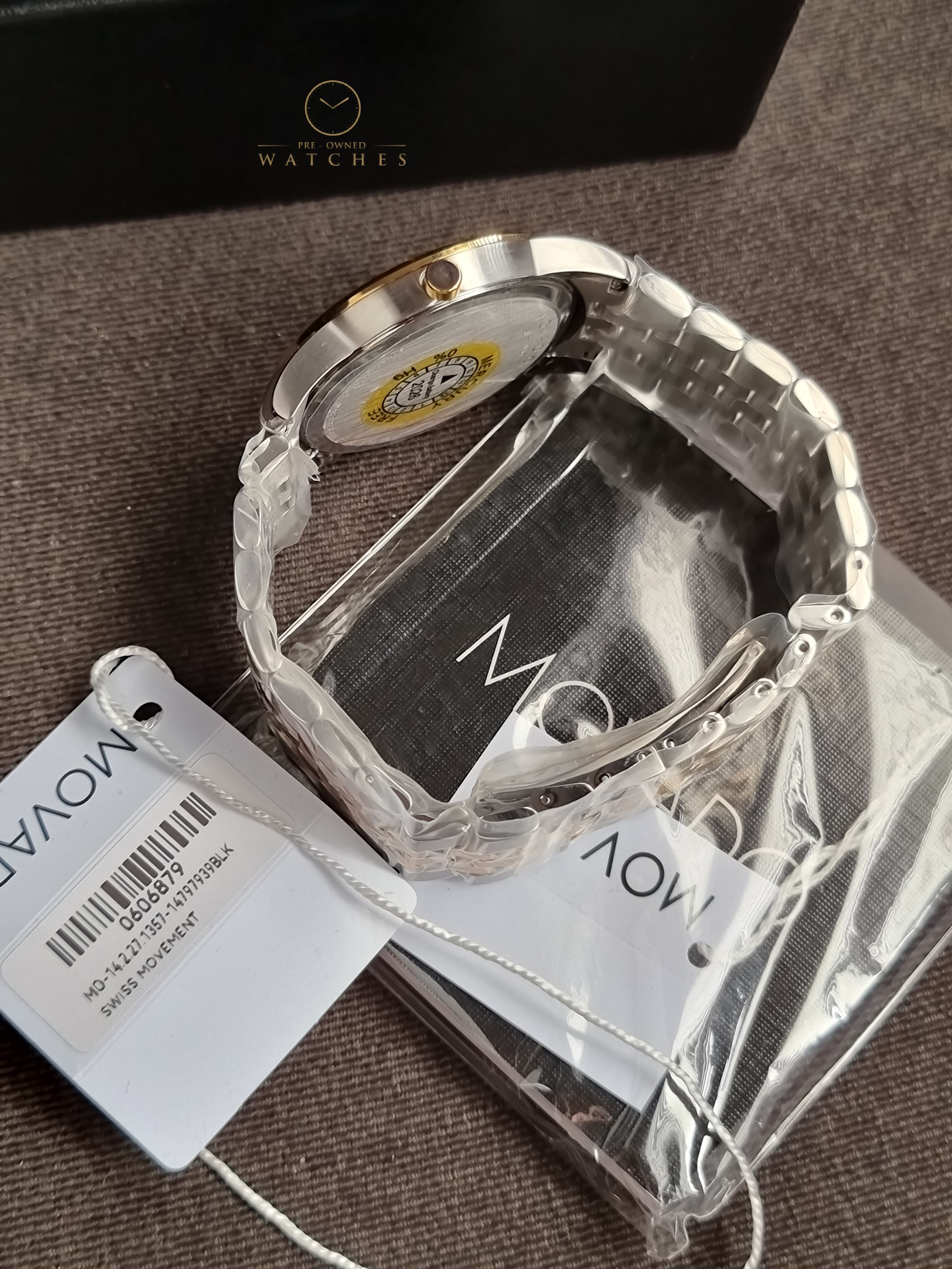 Movado Men’s Swiss Made Quartz Stainless Steel Black Dial 40mm Watch 0606879