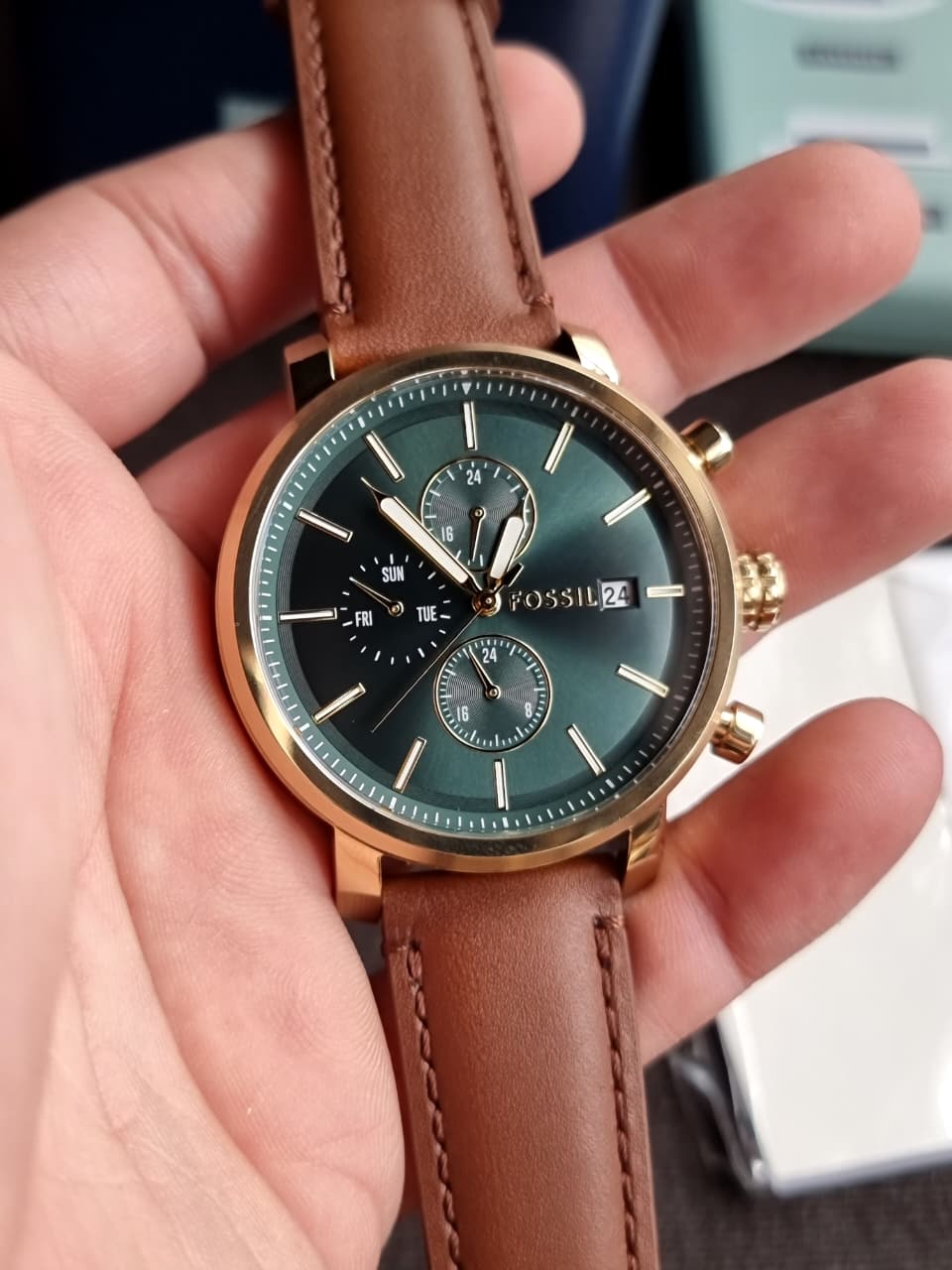 Fossil Rhett Multifunction Brown Leather 43mm Men's Watch - BQ2892