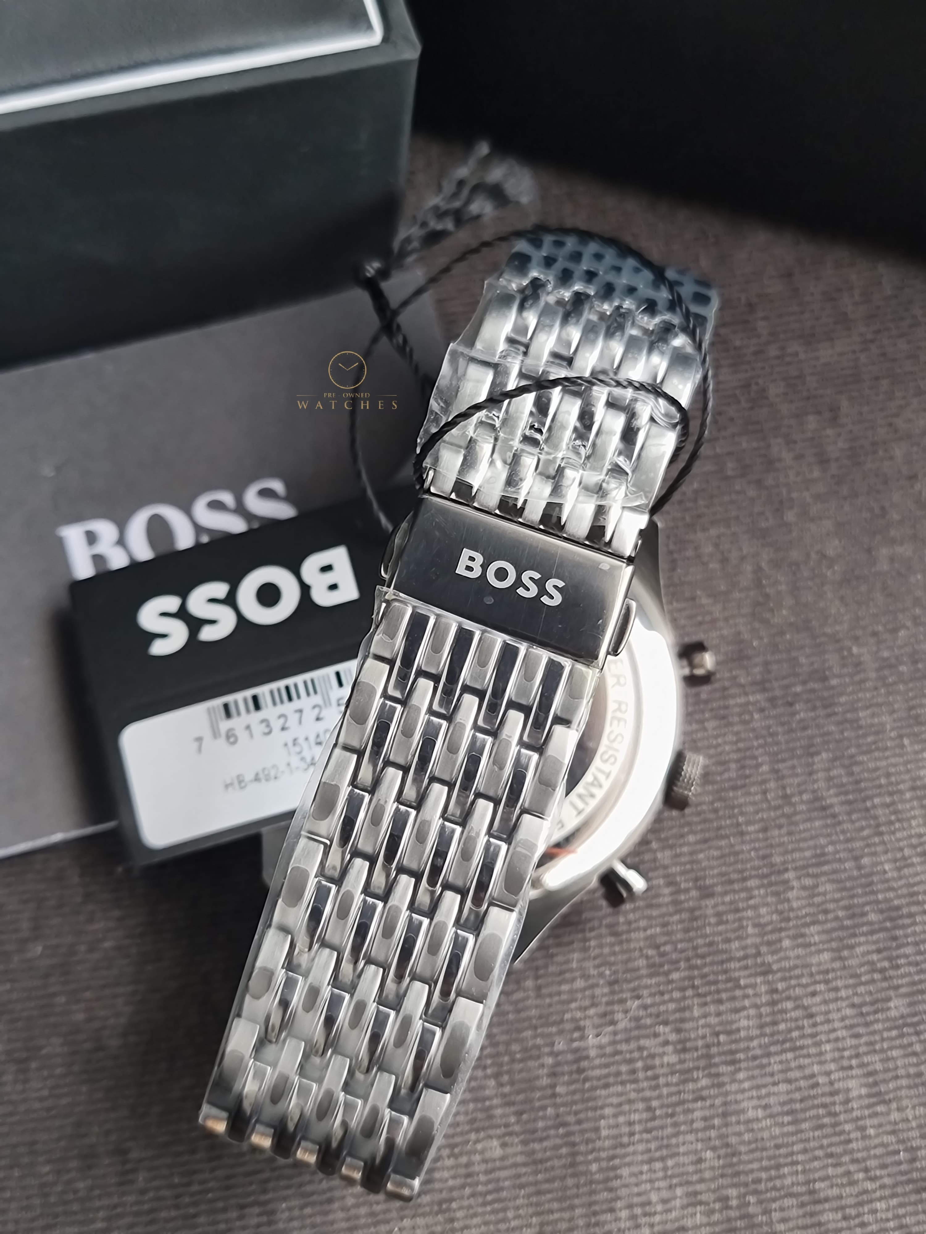 Hugo Boss Gregor Chronograph Blue Dial Grey Steel Strap Watch For Men - 1514083