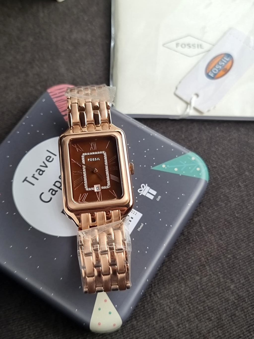 Fossil Raquel Three-Hand Date Rose Gold-Tone Stainless Steel Watch ES5323