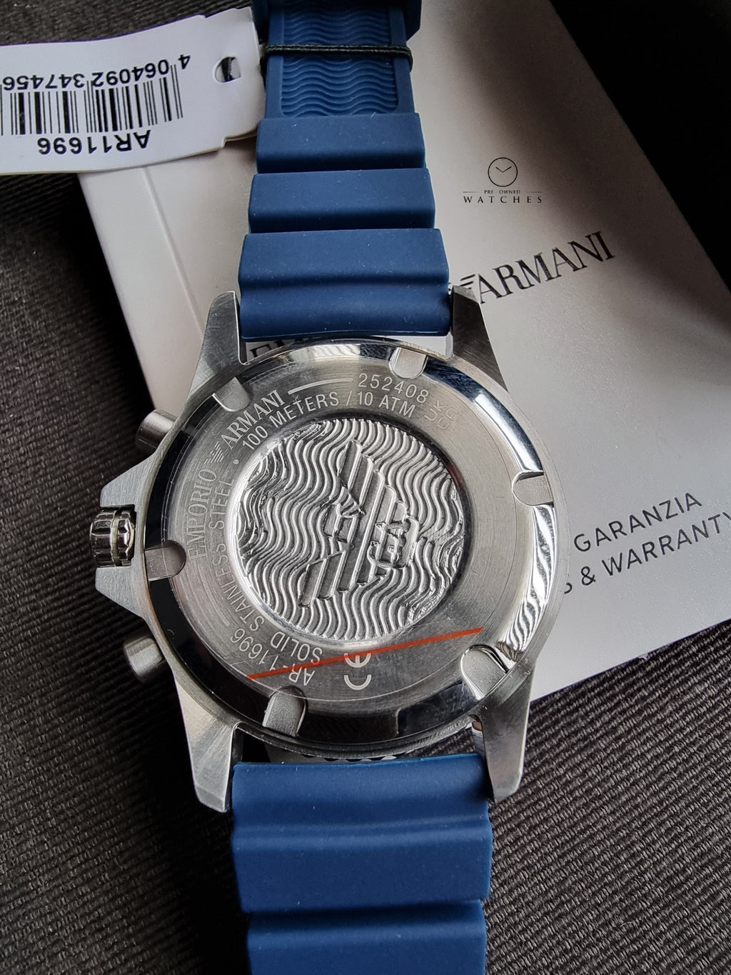 Emporio Armani Men's World Explorer Solar-Powered Chronograph Blue Silicone Watch AR11696