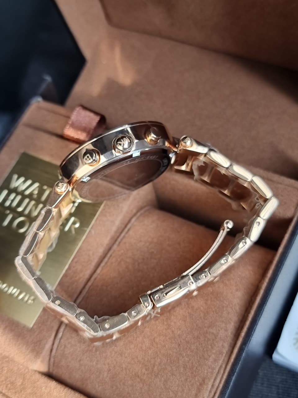 Michael Kors Parker Rose Gold Stainless Steel Silver Dial Chronograph Quartz Watch for Ladies - MK5491