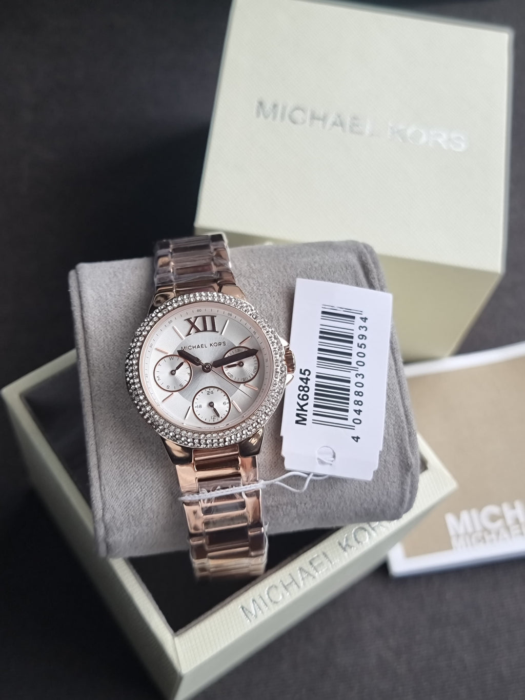 Michael Kors Camille Multifunction White Dial Rose Gold Steel Strap Watch For Women - MK6845