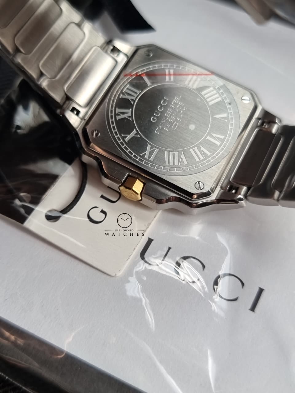 Gucci G-Flat 30mm Two Tone Stainless Steel Bracelet Watch YA166506