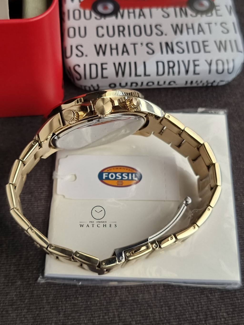 Fossil Bannon Multifunction Gold Stainless Steel Green Dial Chronograph Quartz Watch for Gents - BQ2493