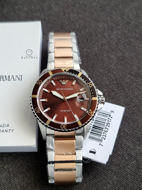 Emporio Armani Men’s Quartz Stainless Steel Brown Dial 42mm Watch AR11340