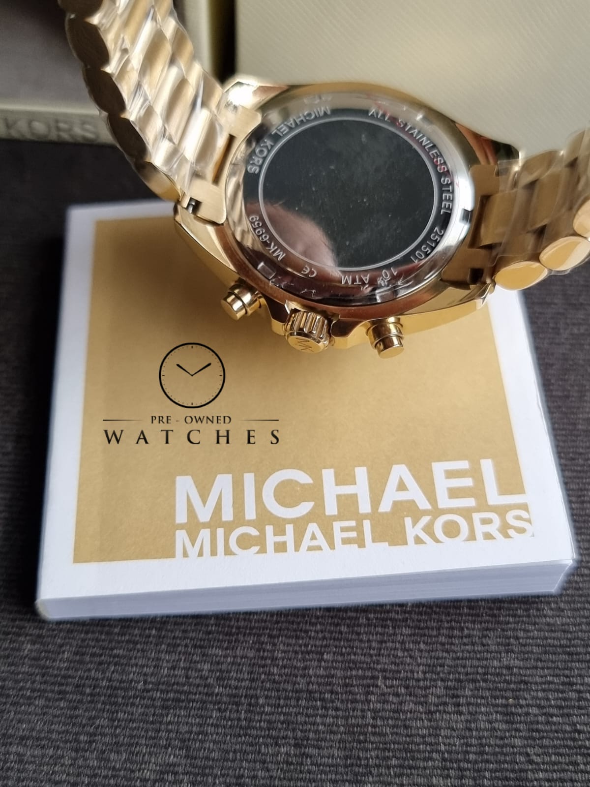 Michael Kors Women’s Chronograph Quartz Stainless Steel Black Dial 36mm Watch MK6959