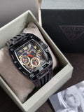 Guess Men’s Quartz Black Silicone Strap Black Dial 43mm Watch GW0857G1