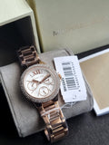 Michael Kors Camille Multifunction White Dial Rose Gold Steel Strap Watch For Women - MK6845