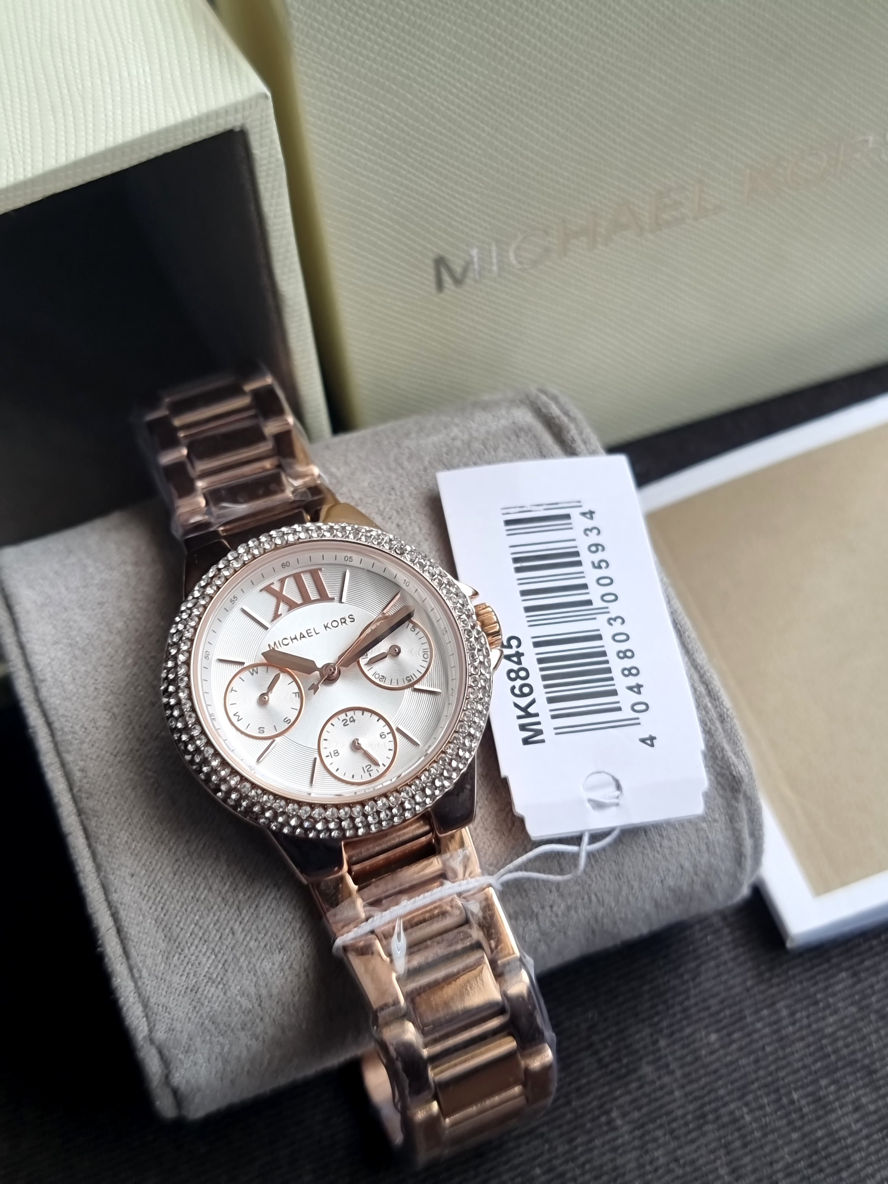 Michael Kors Camille Multifunction White Dial Rose Gold Steel Strap Watch For Women - MK6845