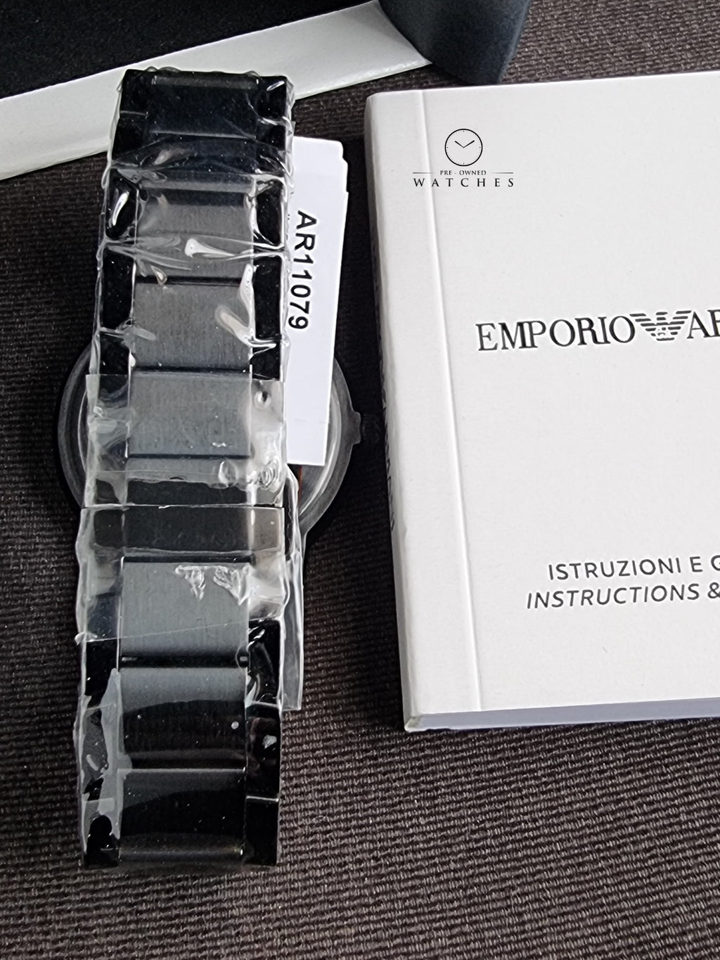 Emporio Armani Renato Quartz Black 43mm Dial Black Steel Strap Watch For Men - AR11079