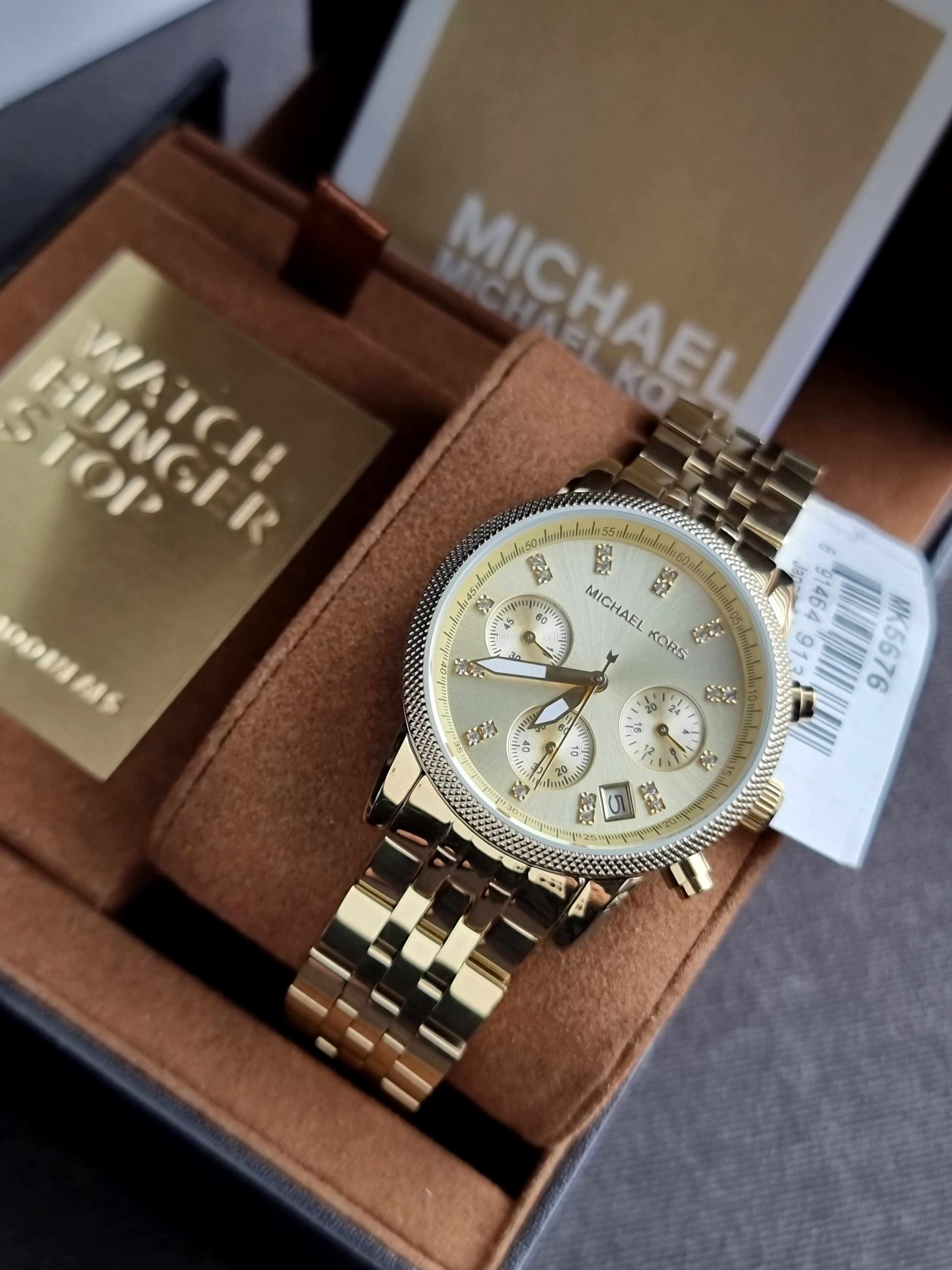 Michael Kors Women’s Quartz Gold Stainless Steel Gold Dial 36mm Watch MK5676