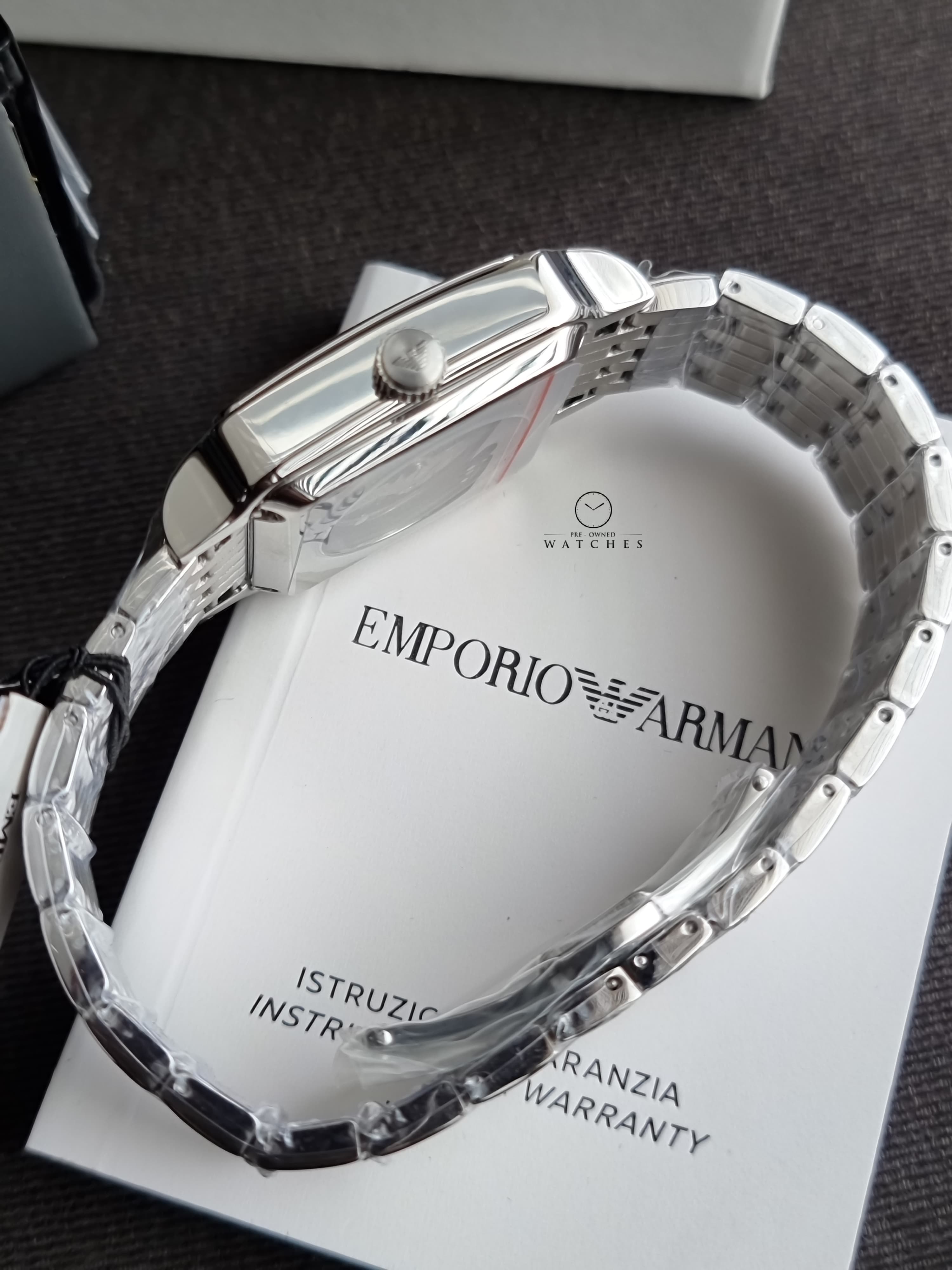 Emporio Armani Diego Automatic Black 32×48mm Dial Silver Watch For Men - AR60057