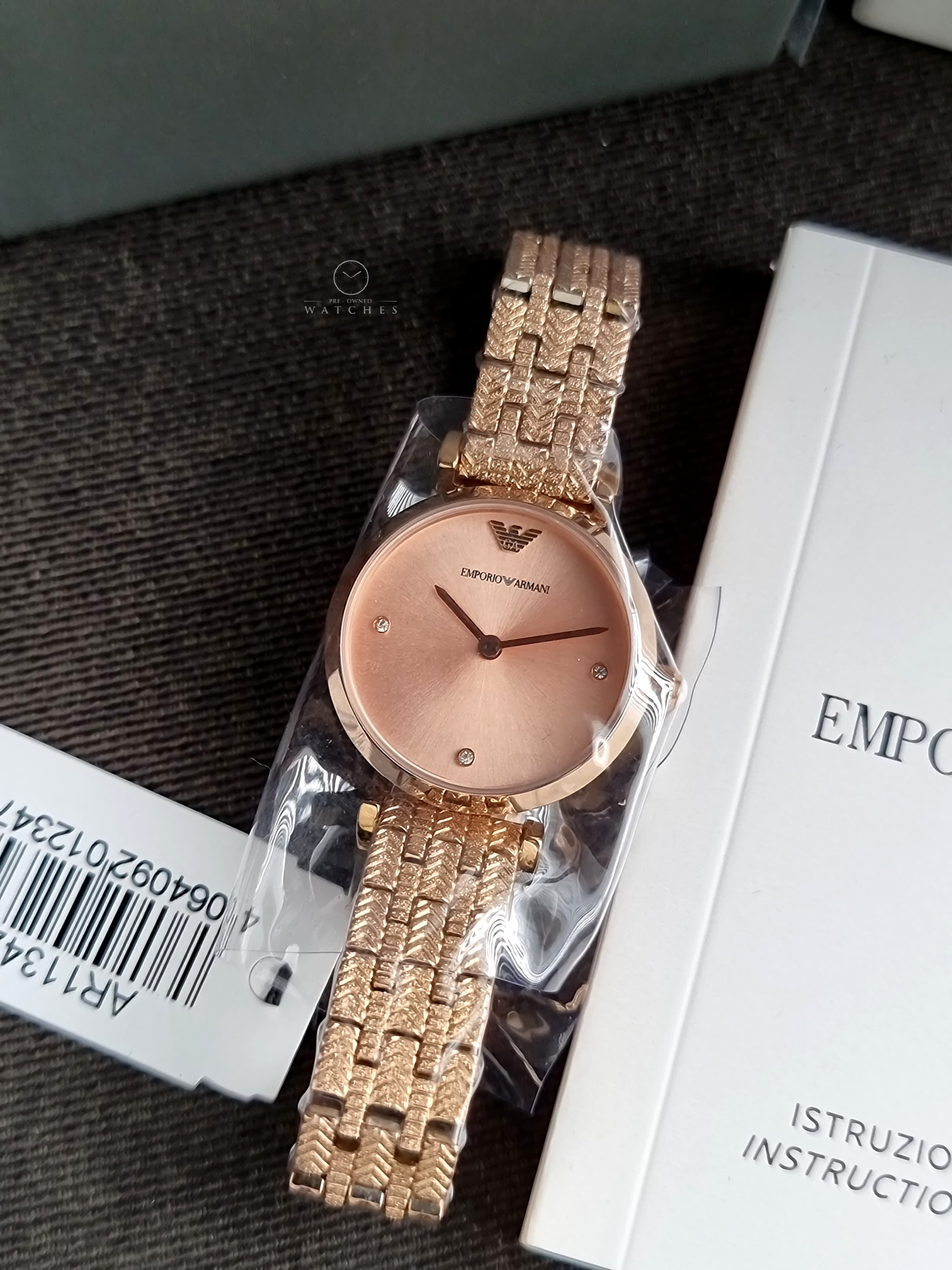 Emporio Armani Women’s Quartz Rose Gold Stainless Steel Rose Gold Dial 28mm Watch AR11342