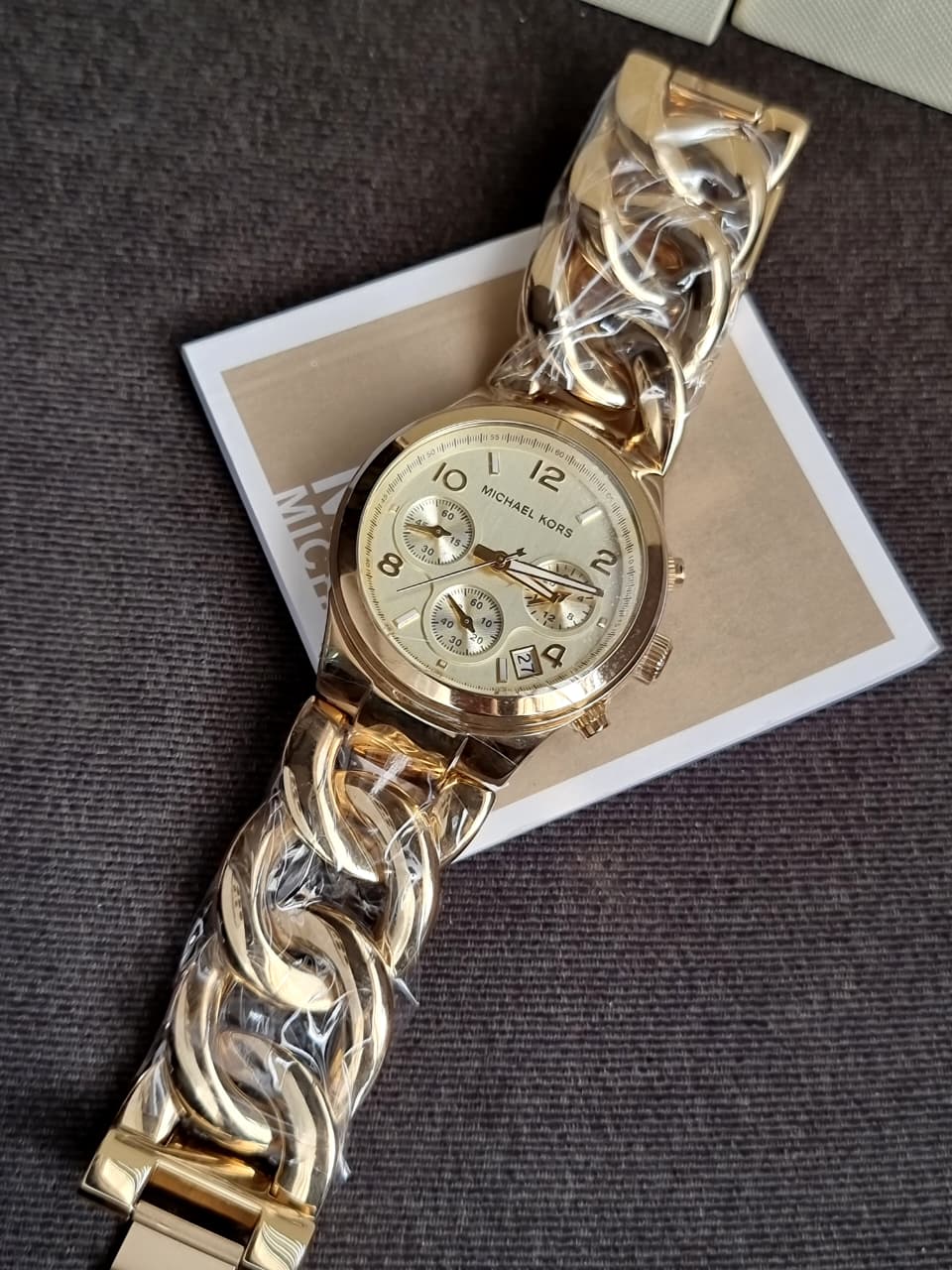 Michael Kors Women’s Quartz Stainless Steel Gold Dial 38mm Watch MK3131