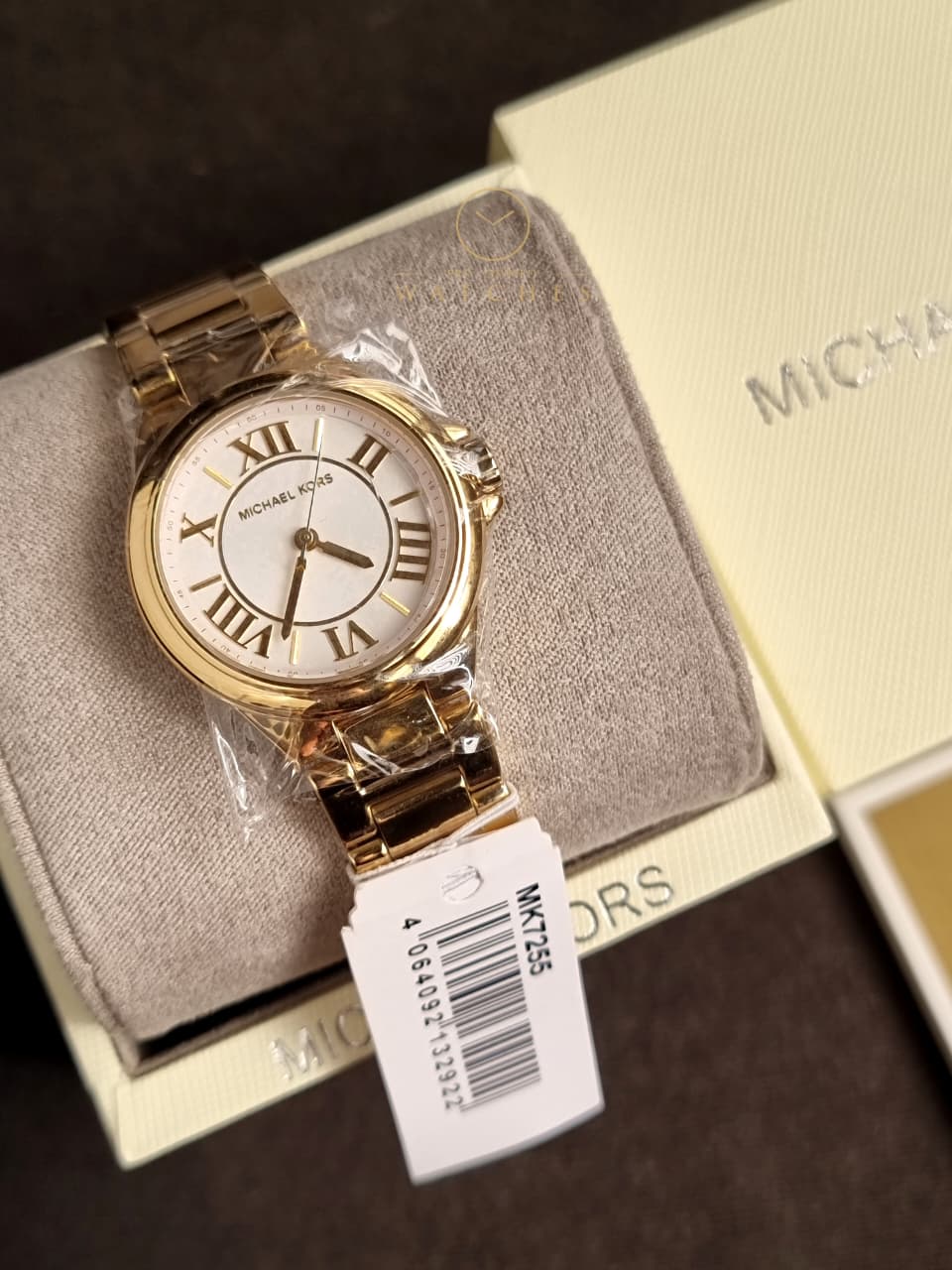 Michael Kors Women’s Quartz Gold Stainless Steel White Dial 33mm Watch MK7255