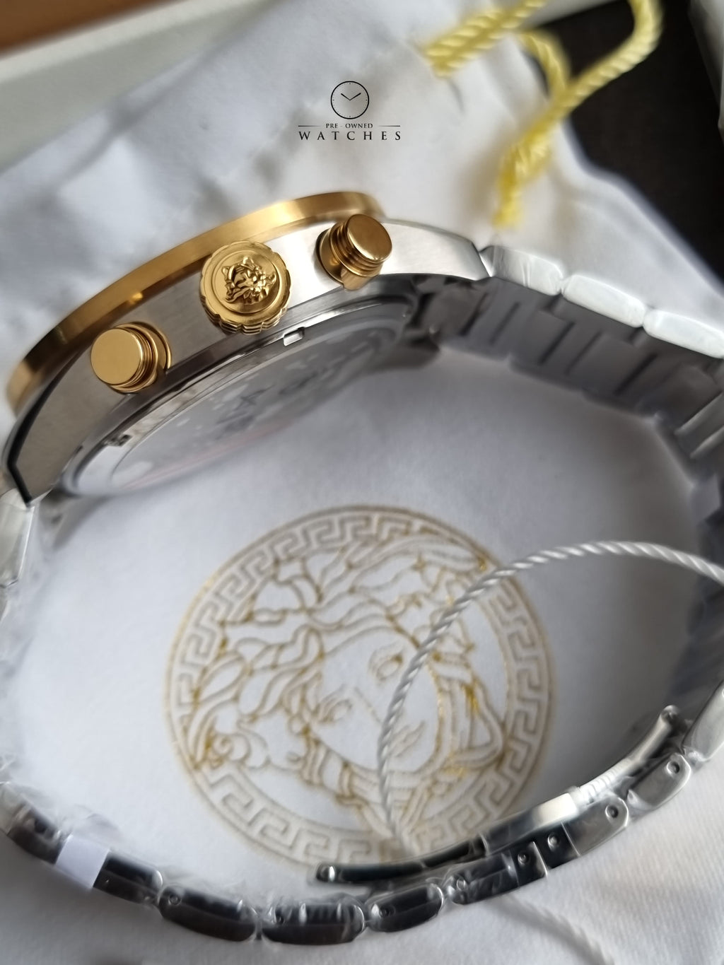 Versace Greca Dome Gold Round Dial Quartz 43mm Men's Watch