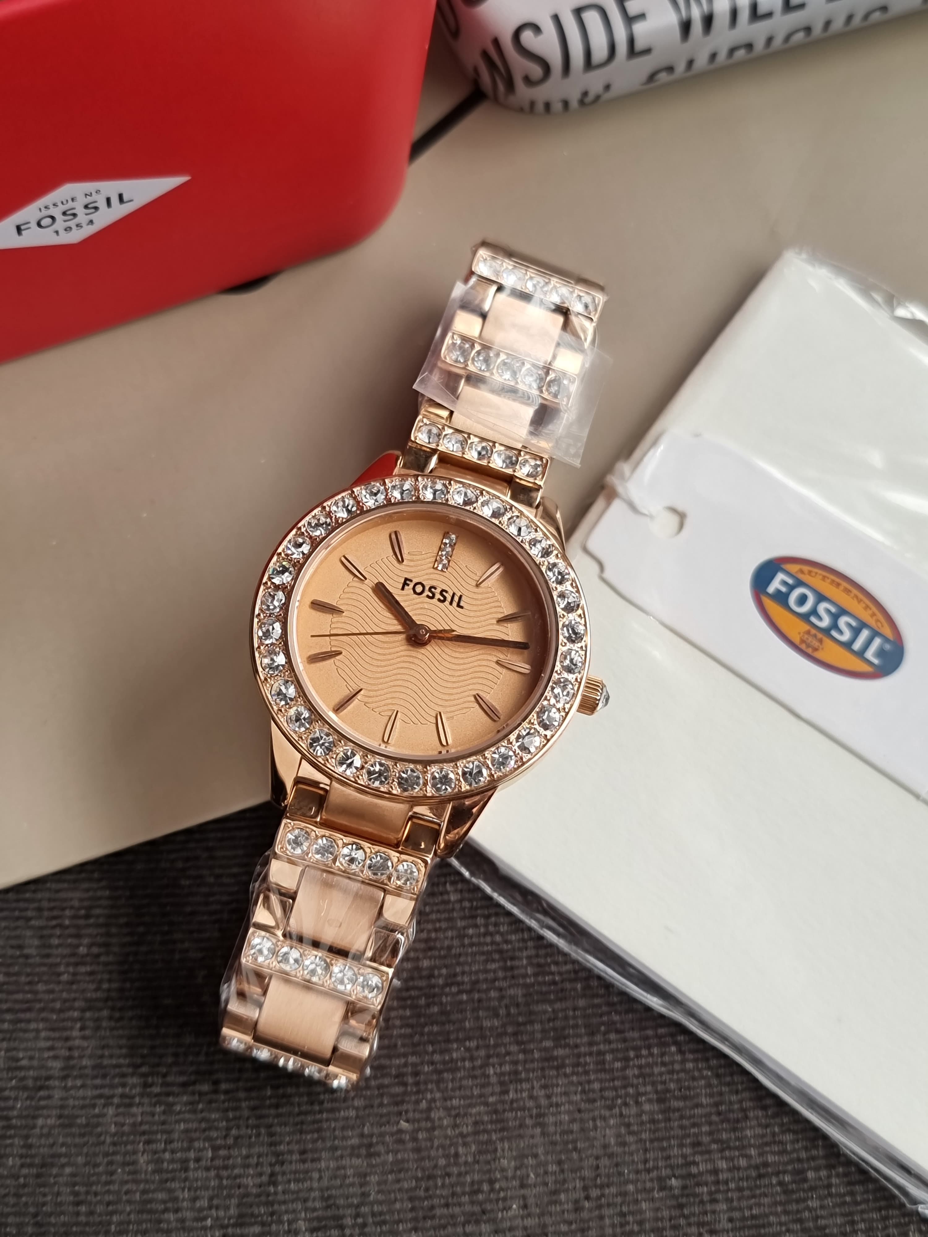 Fossil Jesse Rose Three Hand Gold-Tone Stainless Steel Watch ES3020