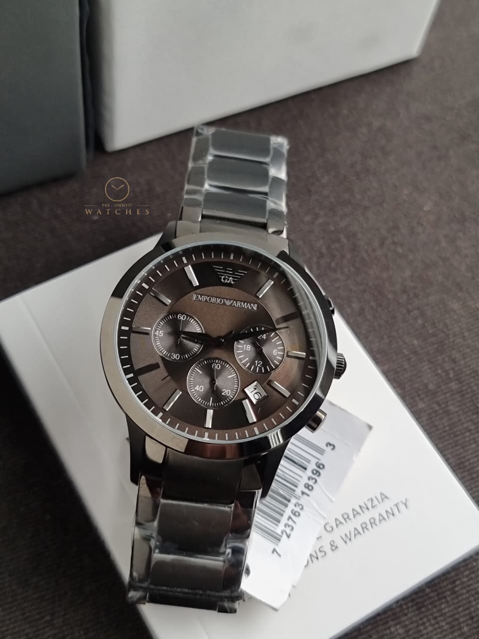 Emporio Armani Men’s Quartz Stainless Steel Brown Dial 43mm Watch AR2454
