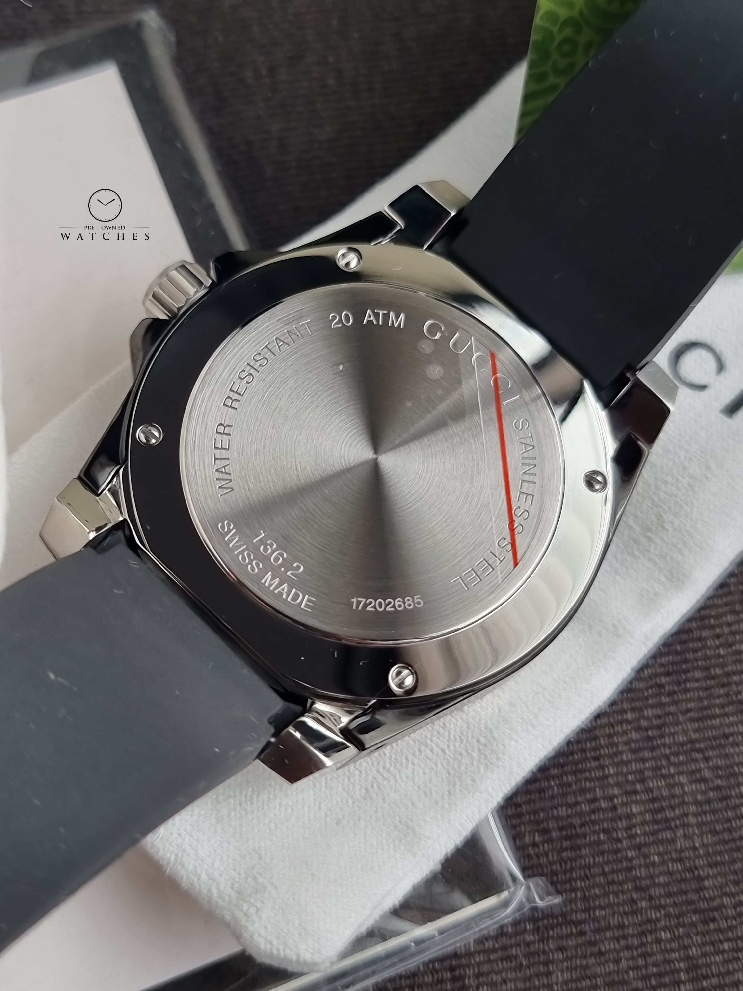 Gucci Dive Black 45mm Dial Black Rubber Strap Men's Watch
 YA136204