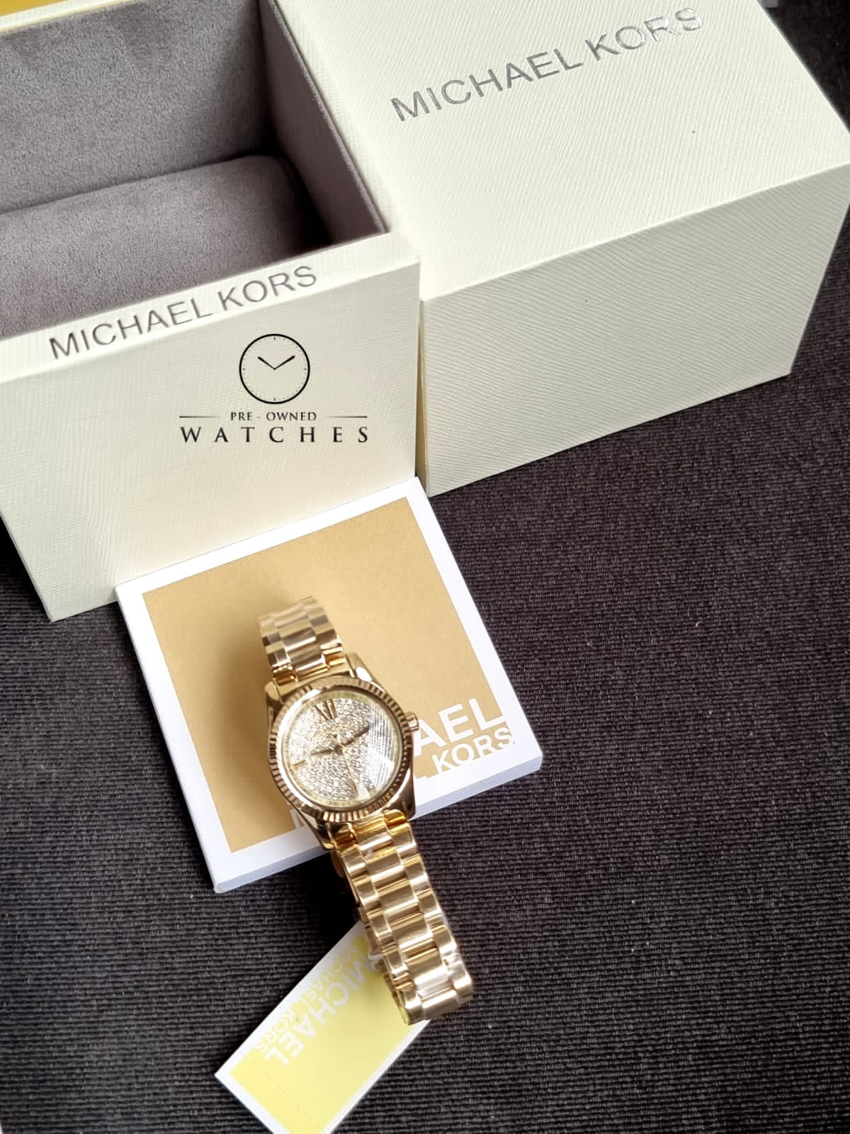 Michael Kors Women’s Quartz Gold Stainless Steel Crystal Pave Dial 26mm Watch MK3691