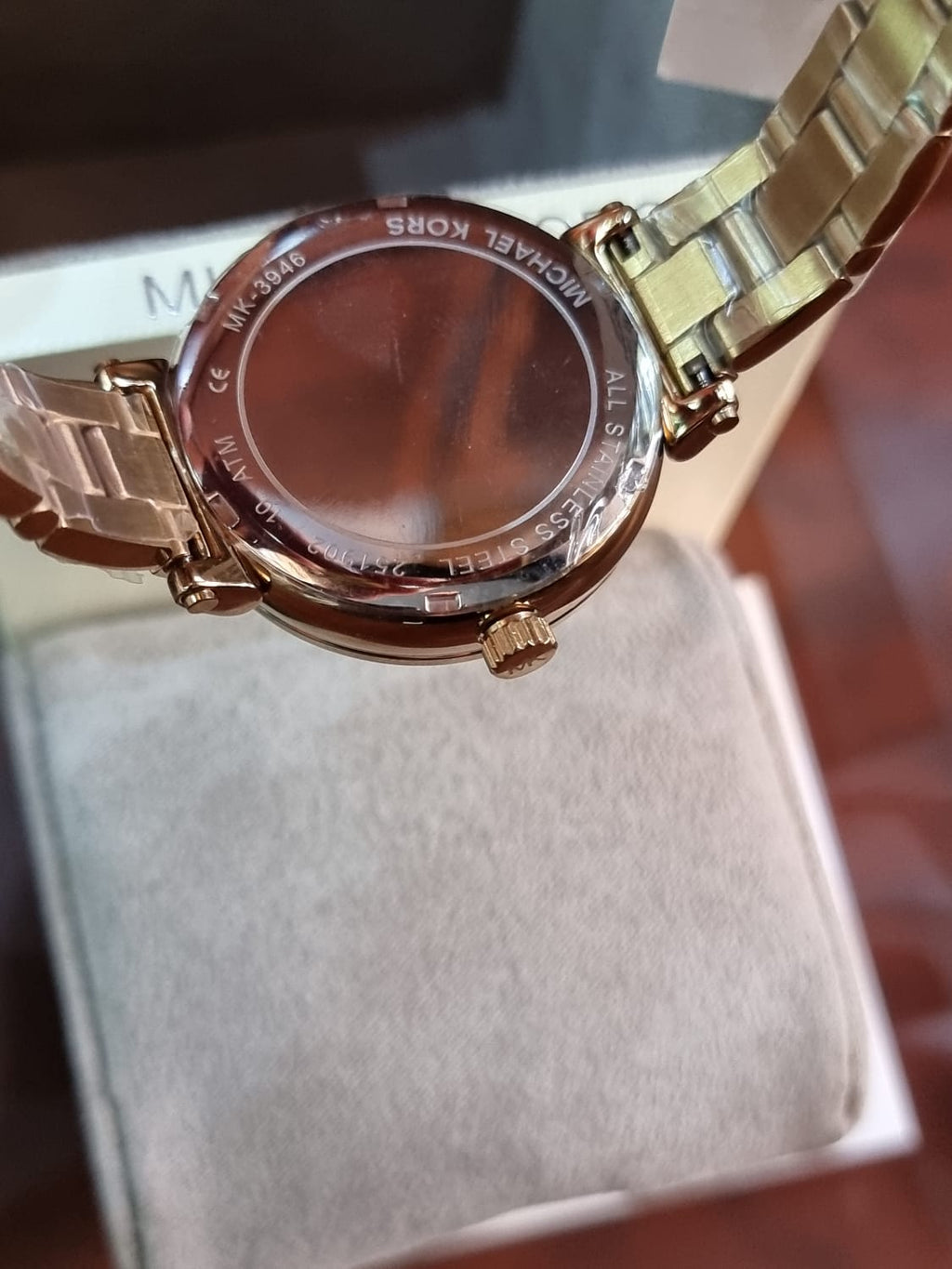 Michael Kors Women’s Quartz Gold Stainless Steel Blue Peacock Motif Dial 36mm Watch MK3946