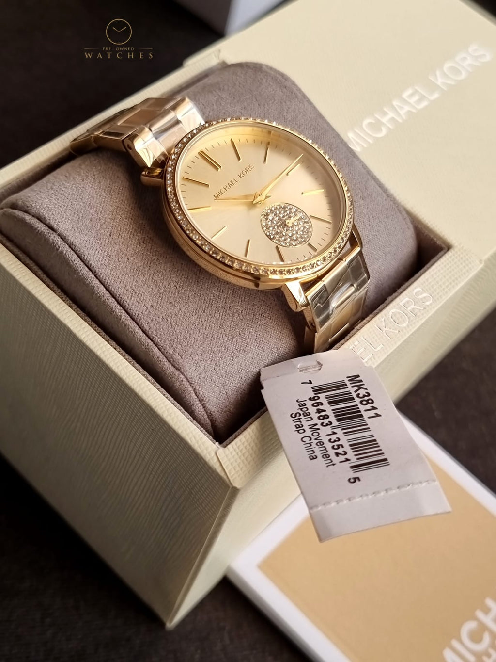Michael Kors Women’s Quartz Stainless Steel Gold Dial 38mm Watch MK3811