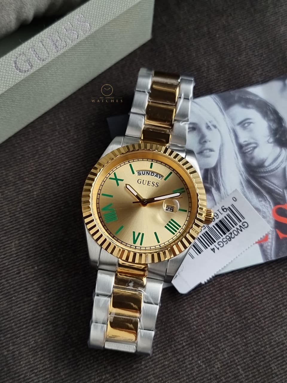 Guess Connoisseur Champagne Round Dial 41mm Analog Men's Watch - GW0265G14