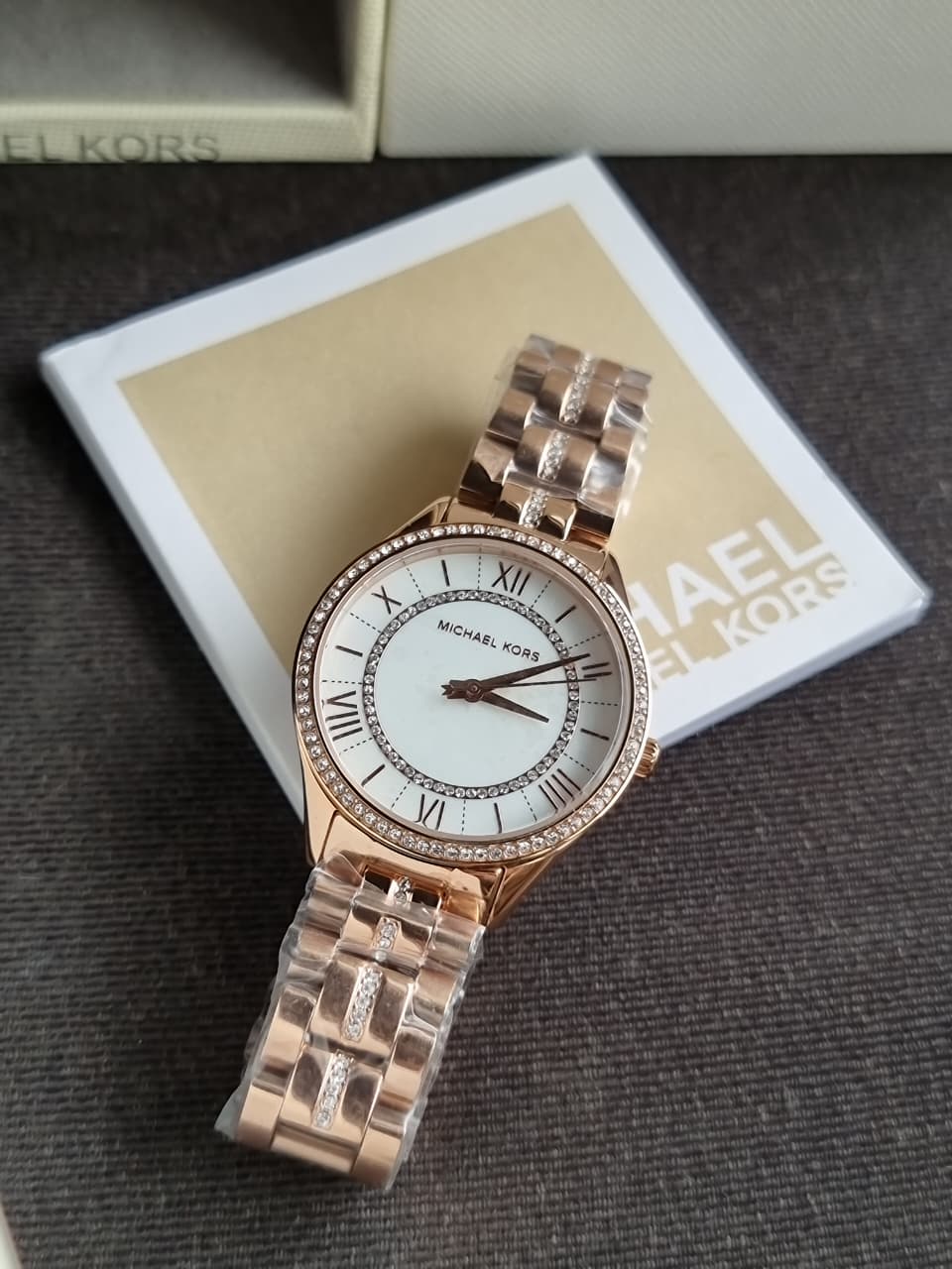 Michael Kors Women's Lauryn 33mm Three-Hand Rose Gold-Tone Steel Watch - MK3716