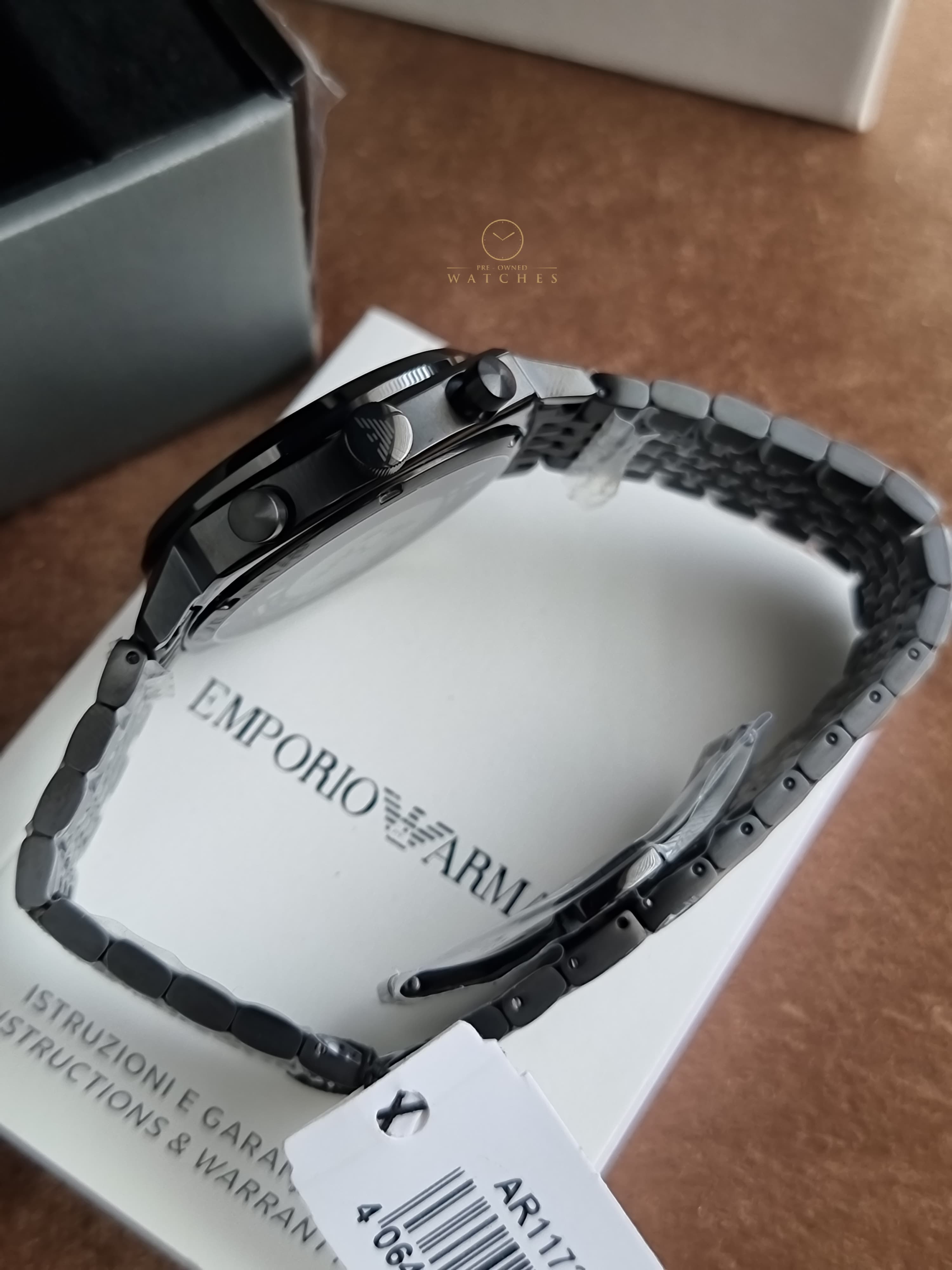Emporio Armani Men's 40mm Black Stainless Steel Watch, AR11727